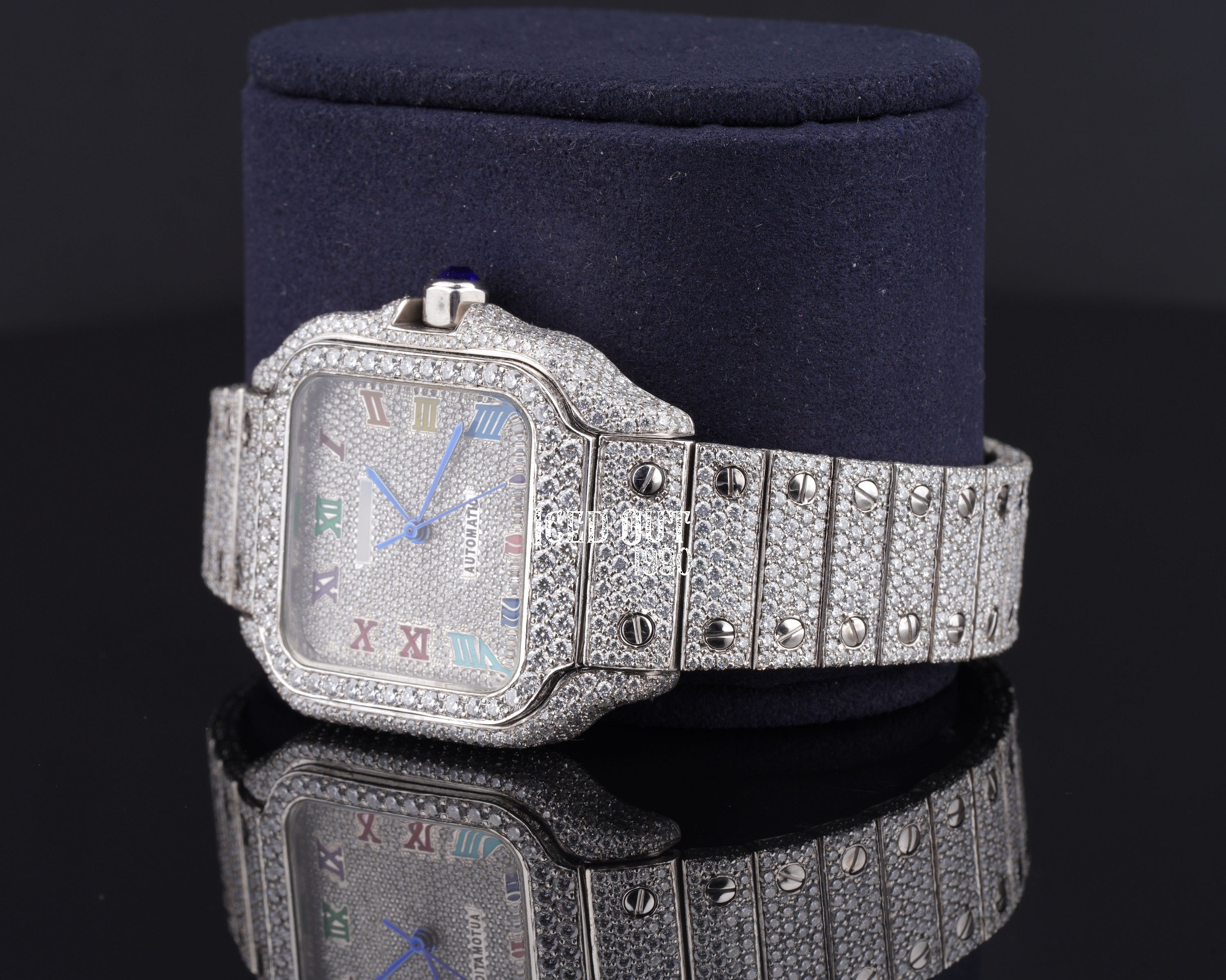 Branded Moissanite Watch For Men Diamond Bust Down Watch