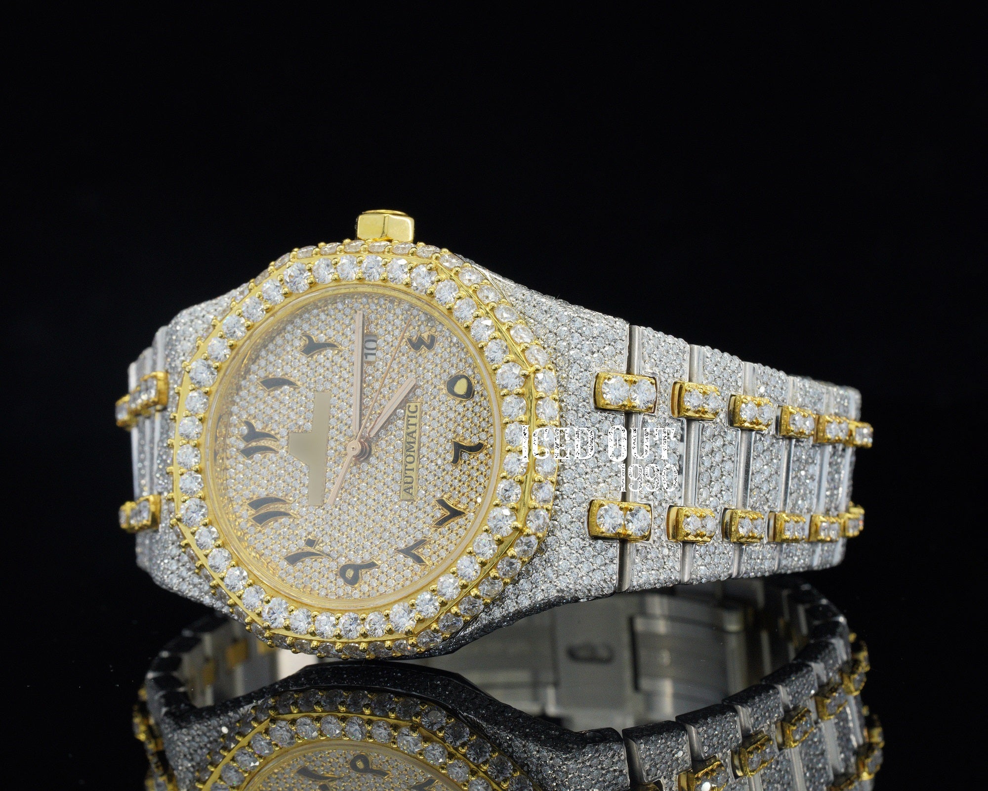 Automatic Moissanite Watch Sapphire Crystal Iced Out Watch