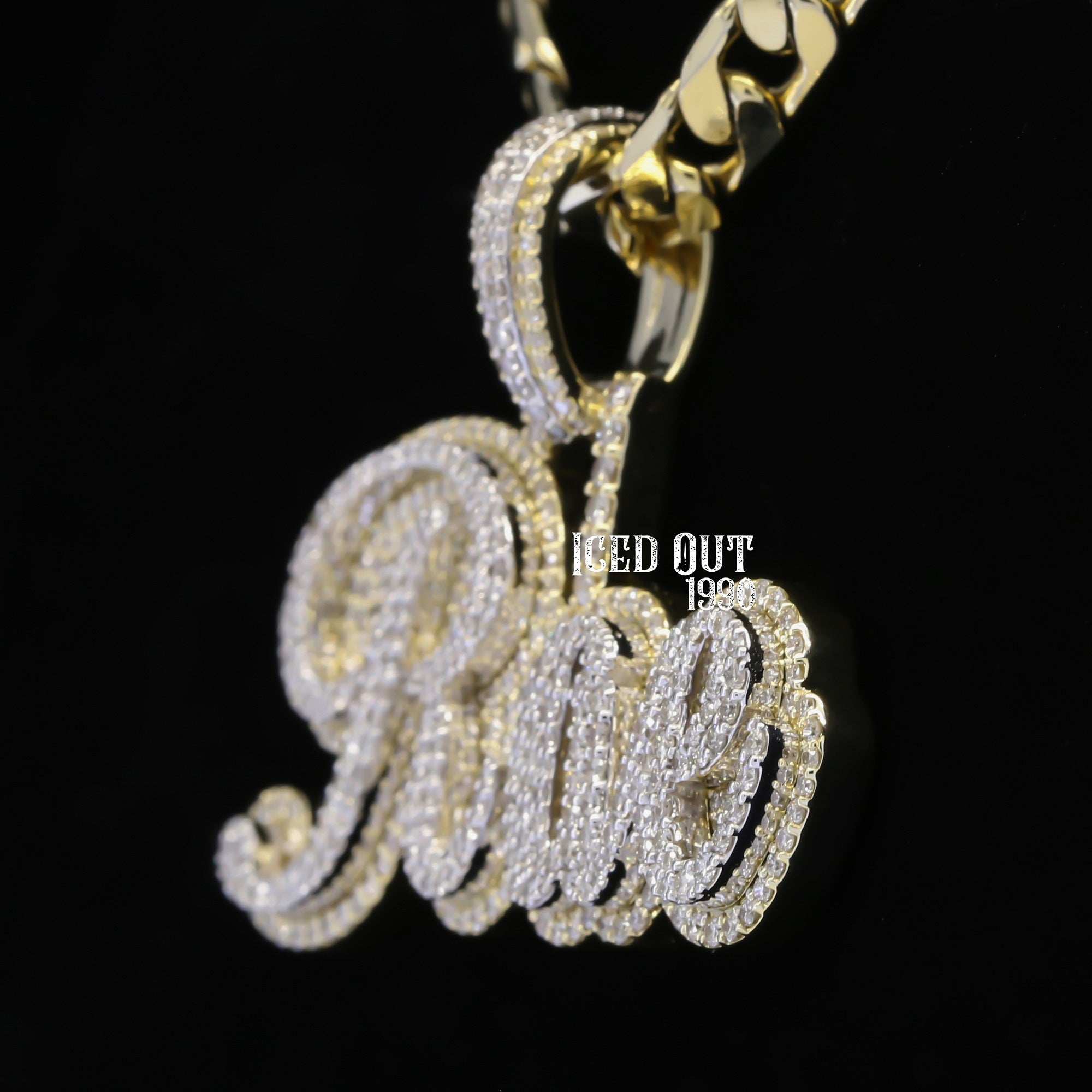 4 Carat Moissanite Diamond Hip Hop Name Pendant For Men