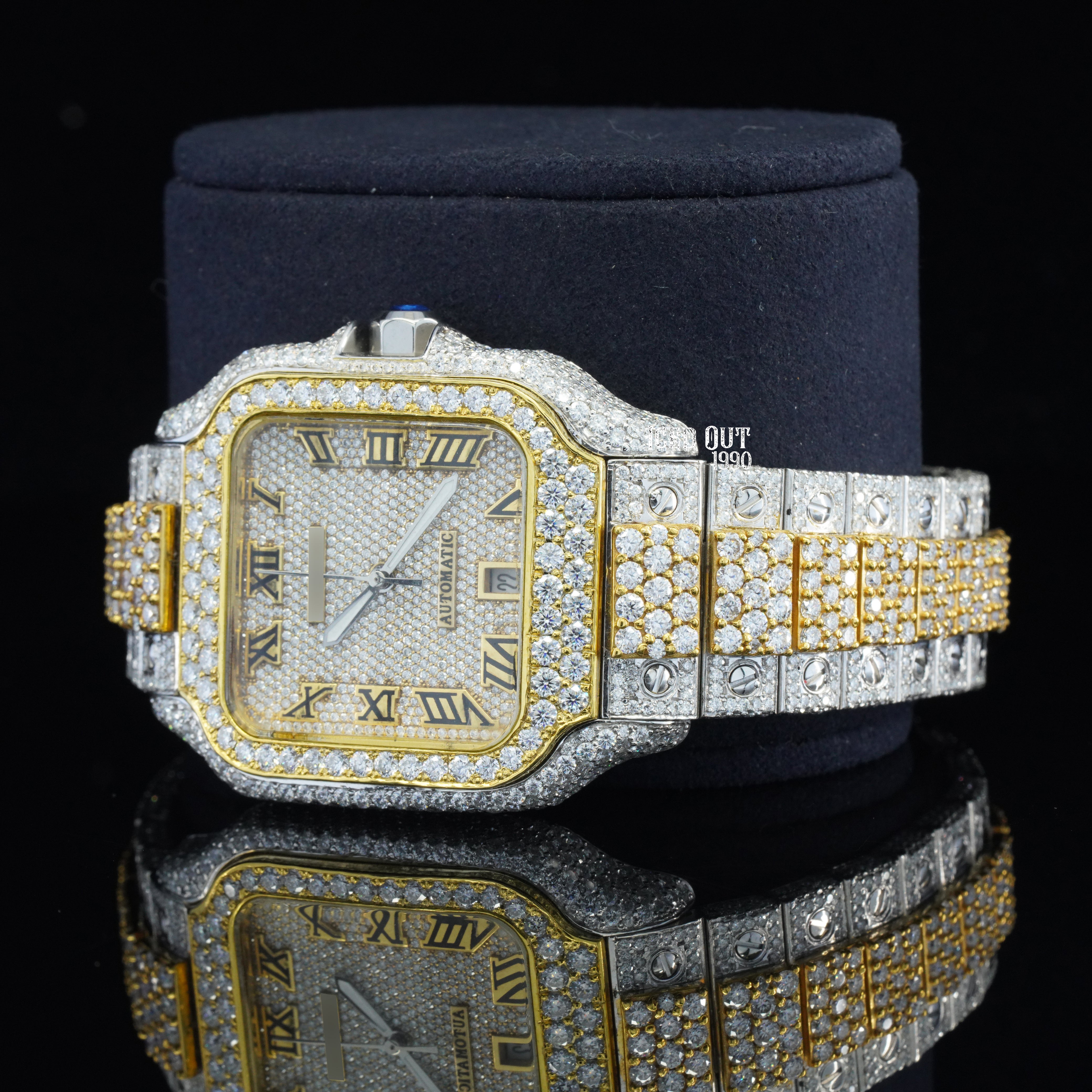 Branded Moissanite Watch For Men Sapphire Crystal Hip Hop Iced Out Watch