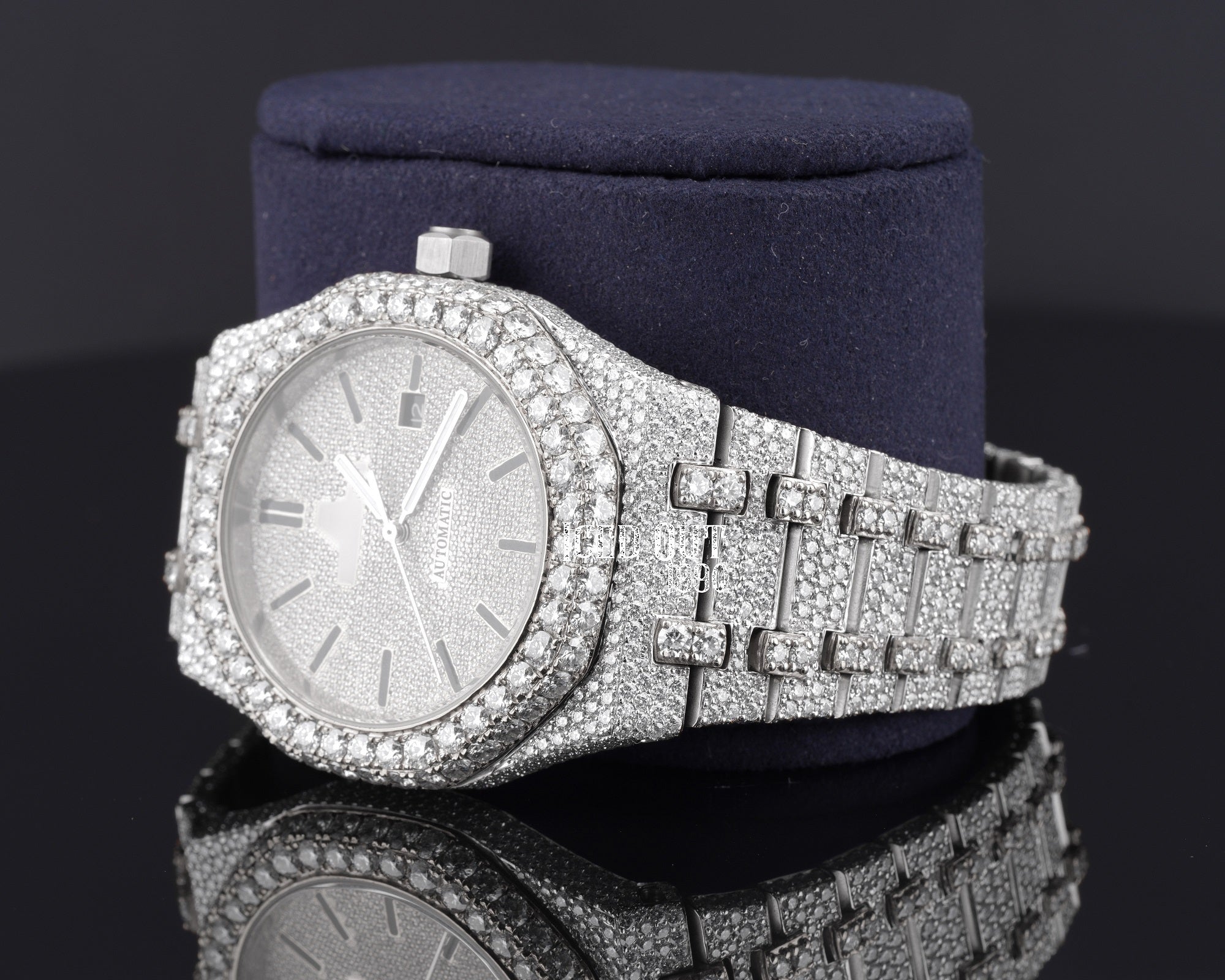 Luxuries Moissanite Crystal Fully Iced Out Diamond Watch