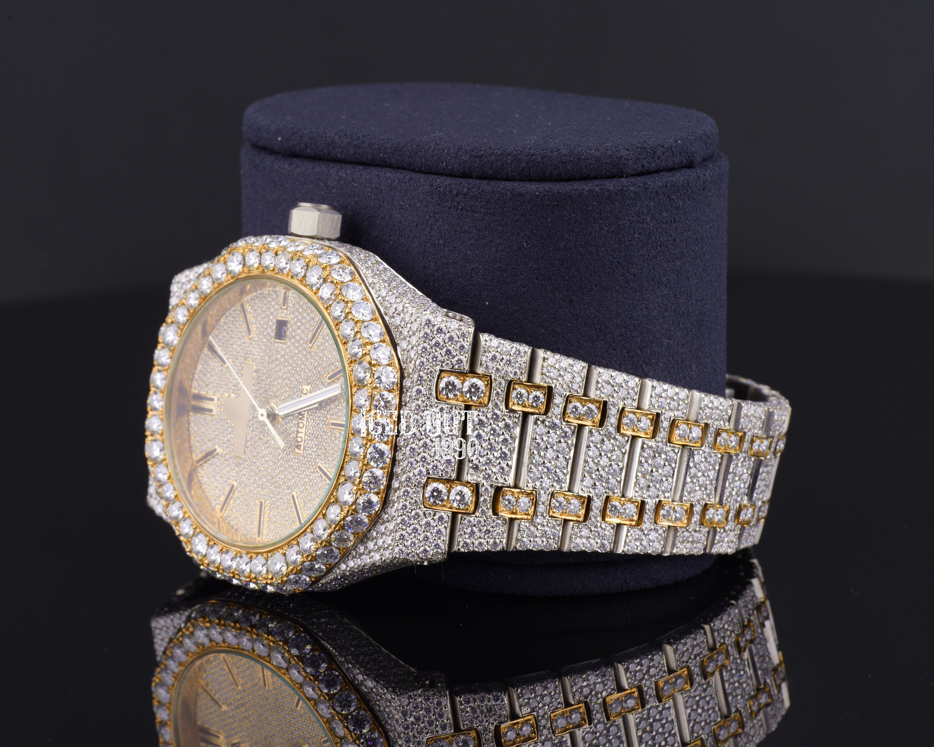 Luxuries Moissanite Diamond Hip Hop Iced Out Watch Two Tone Watch