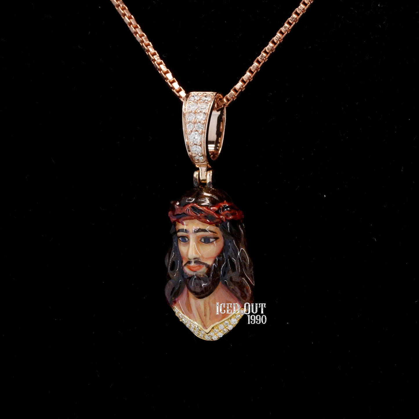 Moissanite Jesus Hip Hop Pendant 3D ENAMEL