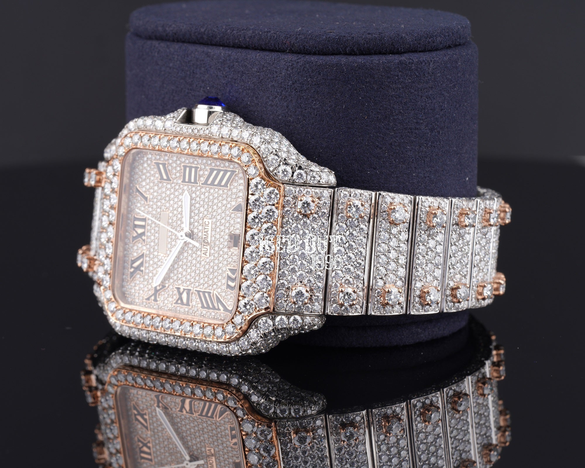 Two Tone Iced Out Moissanite Diamond Hip Hop Watch