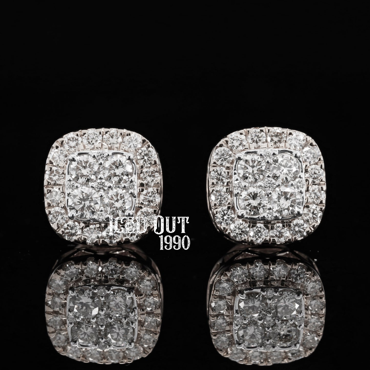 1.25 Carat Moissanite Diamond Stud Earrings For Men