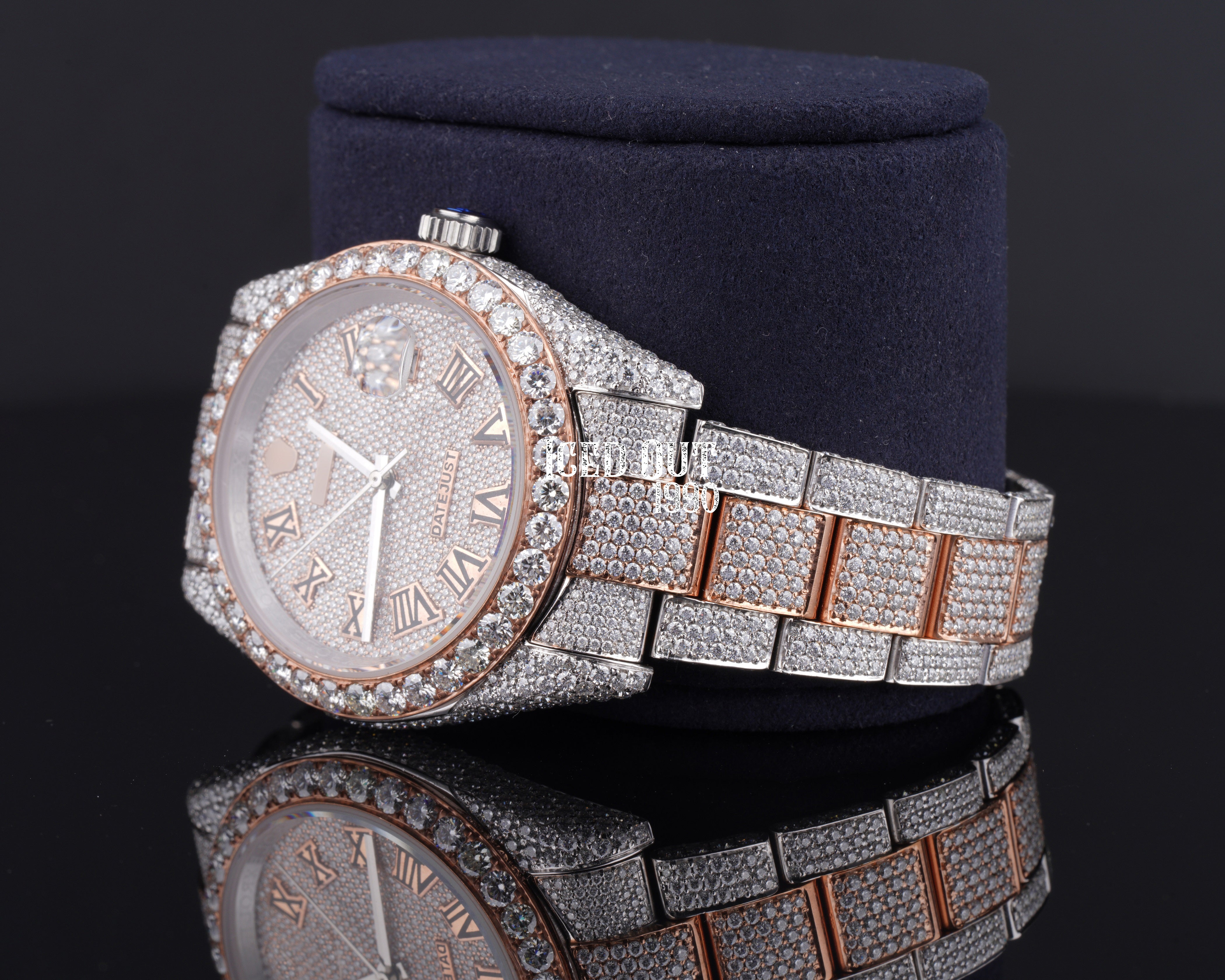 Branded Moissanite Watch For Men Fully Iced Out Stainless Steel Watch