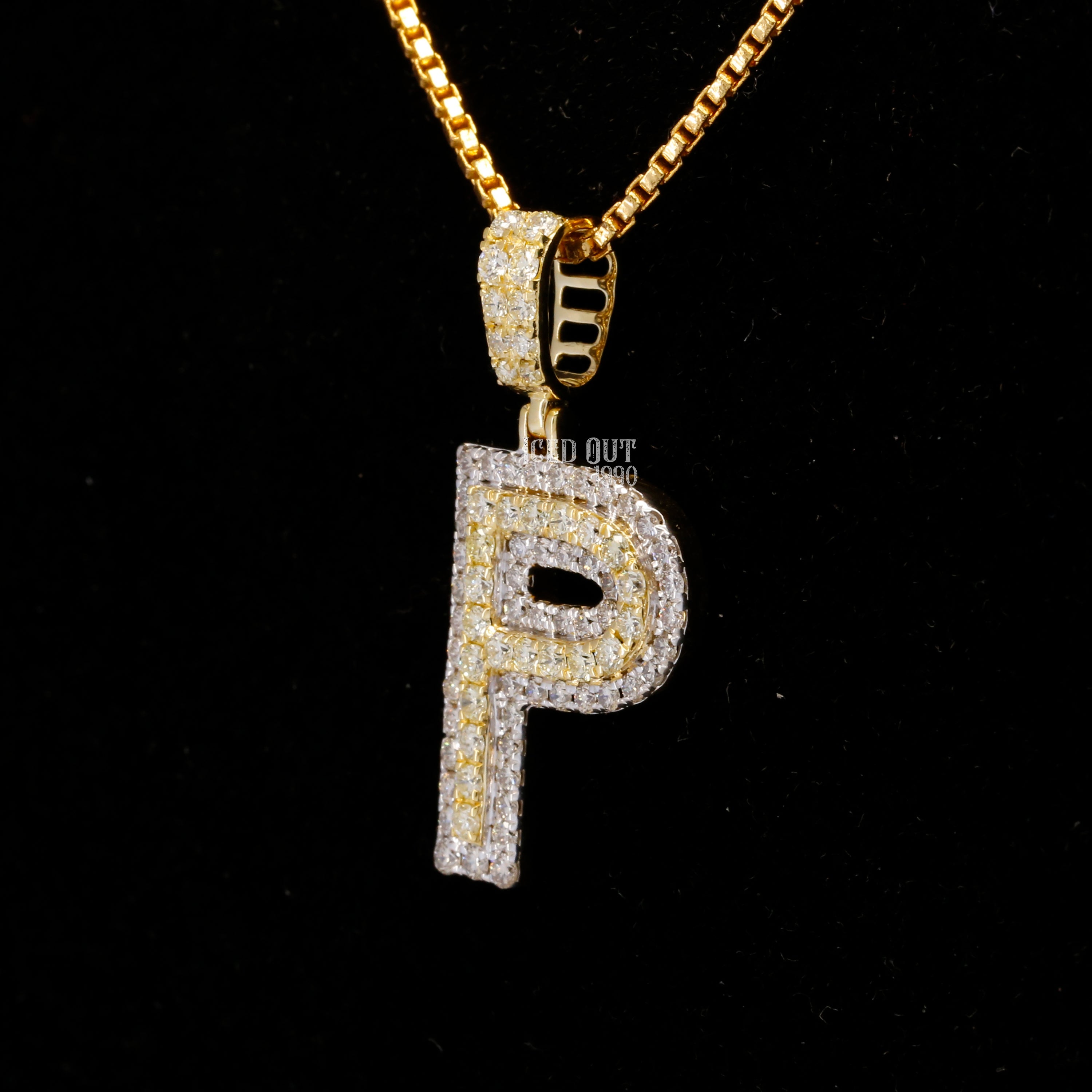 P Initial Moissanite Diamond Iced Out Hip Hop Pendant