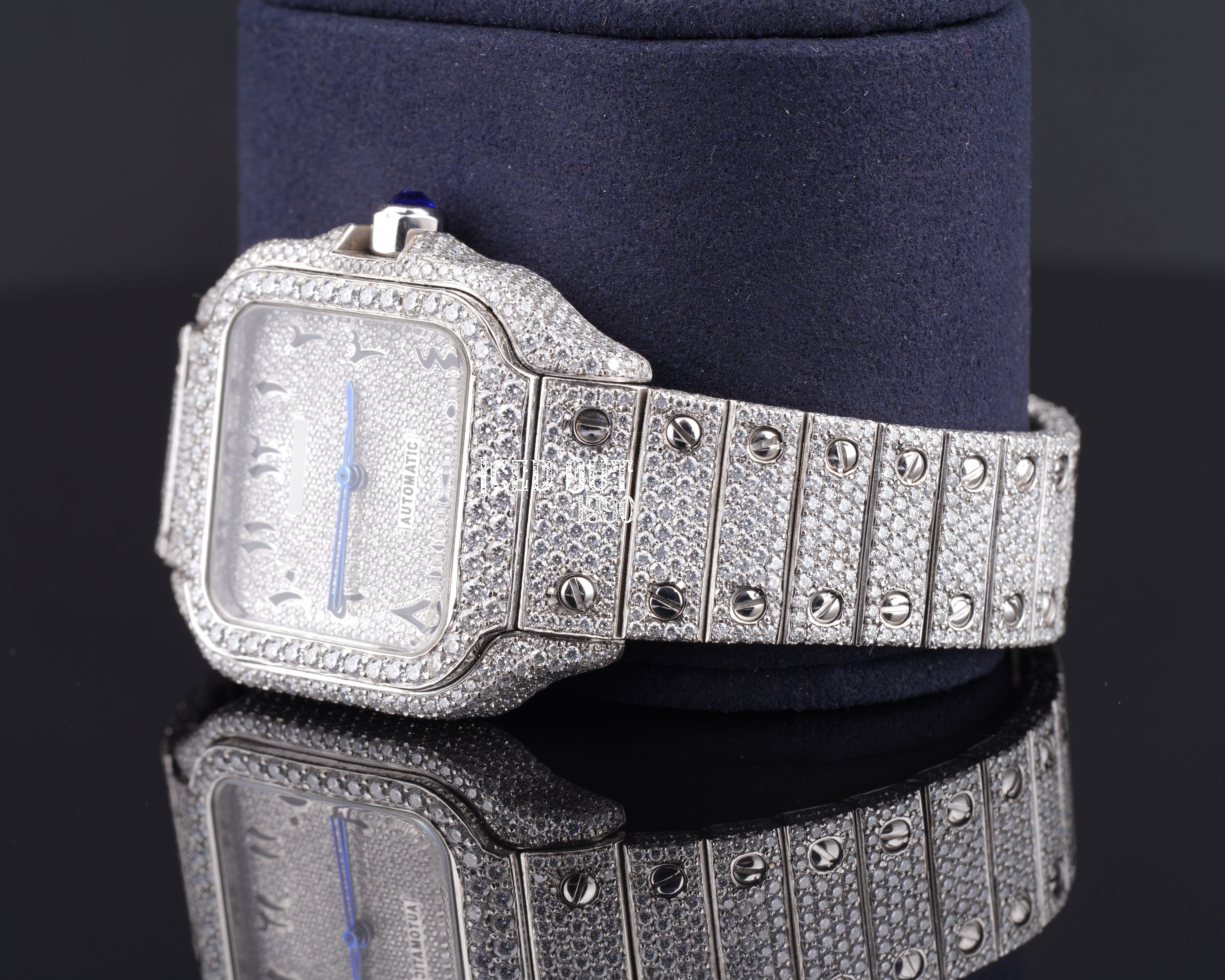 Moissanite Diamond Watch For Men Fully Iced Out Bust Down Stainless Steel Watch