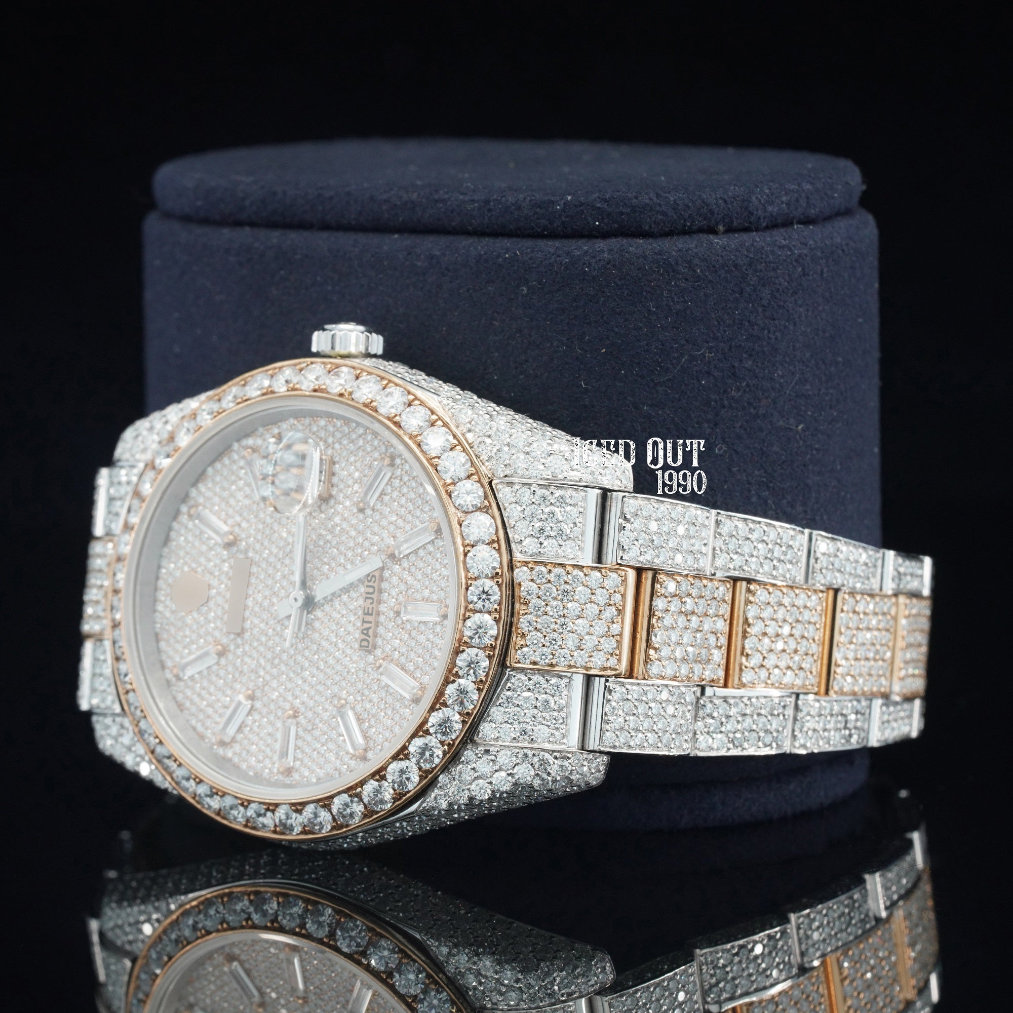 Moissanite Iced Out Watch Hip Hop Automatic Bust Down Watch