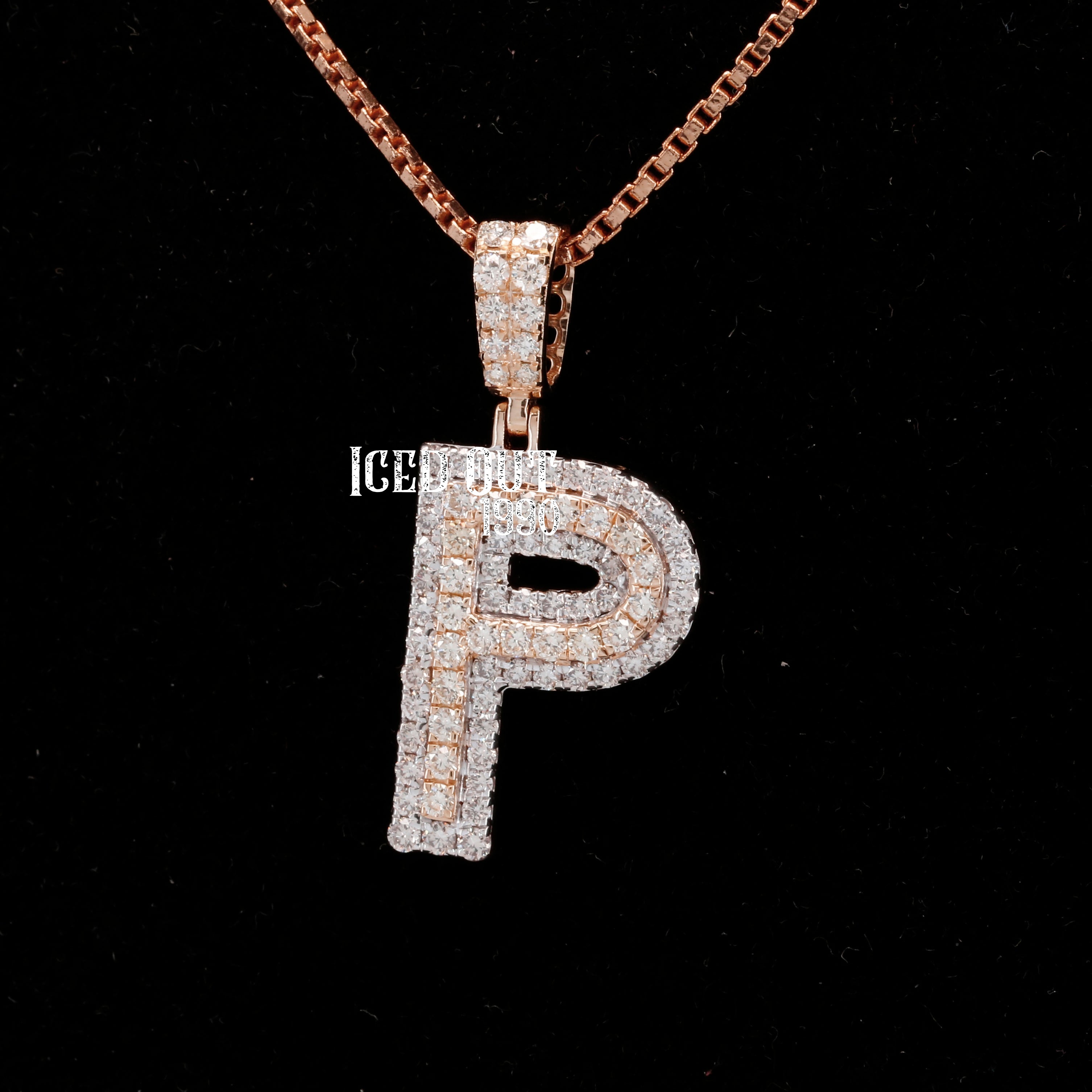 P Initial Moissanite Diamond Iced Out Hip Hop Pendant