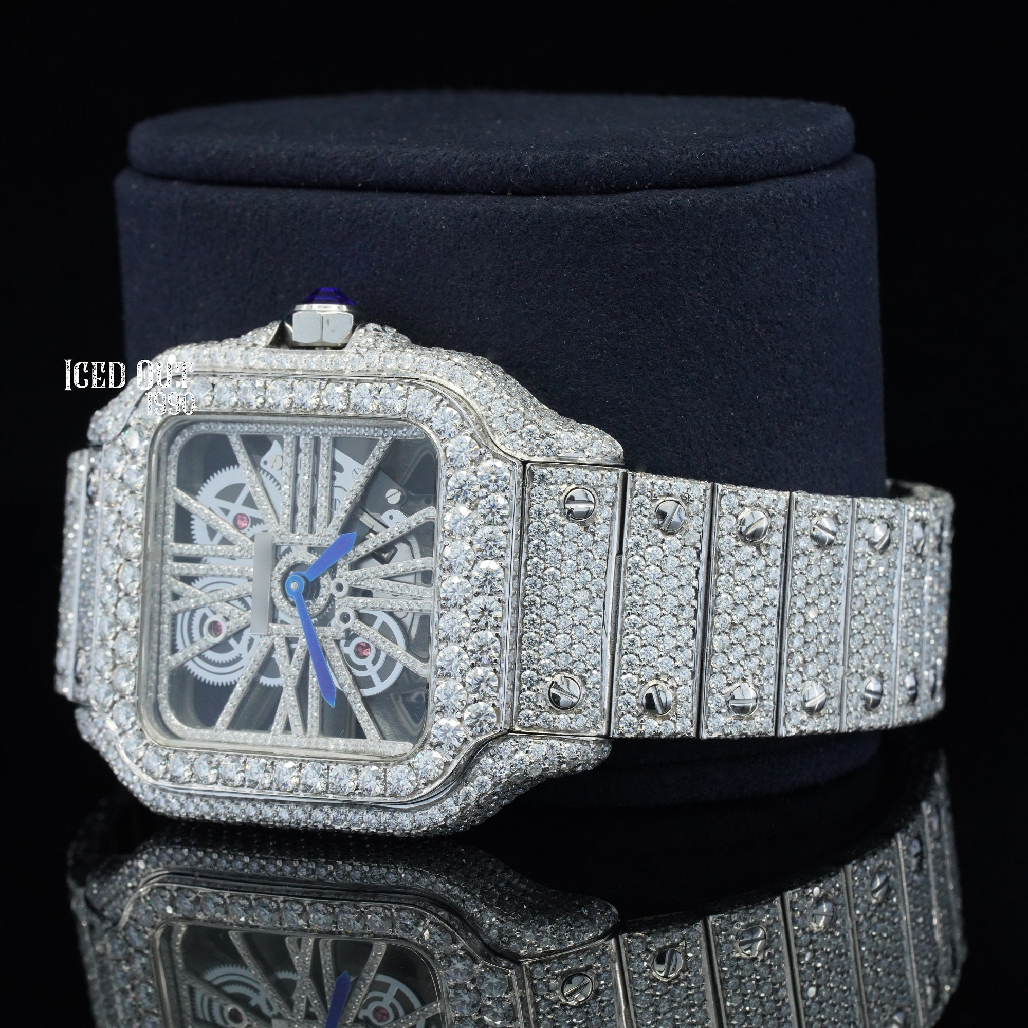 Moissanite Iced Out Watch For Men Square Dial Automatic Watch