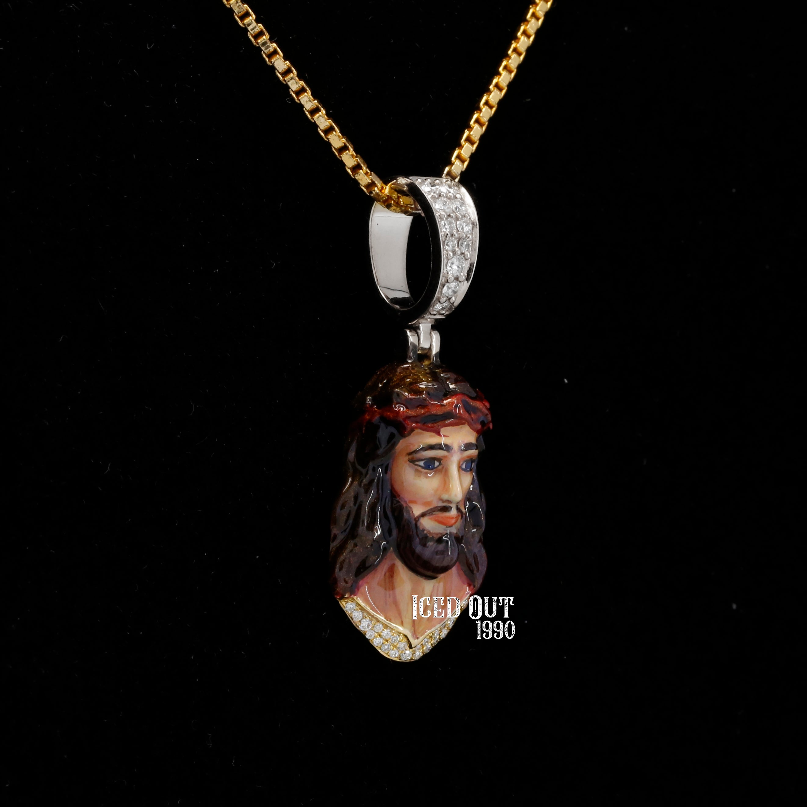 Moissanite Jesus Hip Hop Pendant 3D ENAMEL