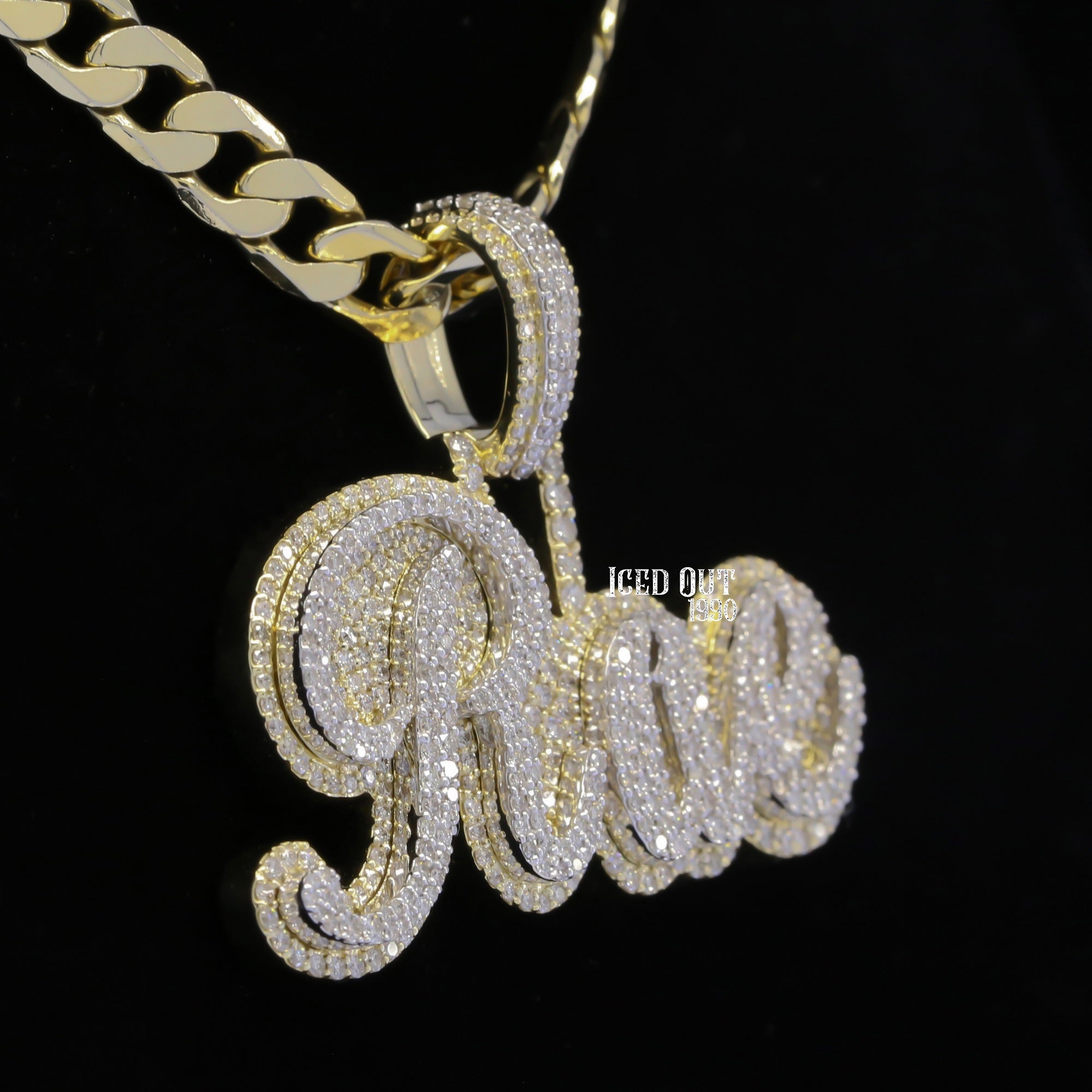 4 Carat Moissanite Diamond Hip Hop Name Pendant For Men