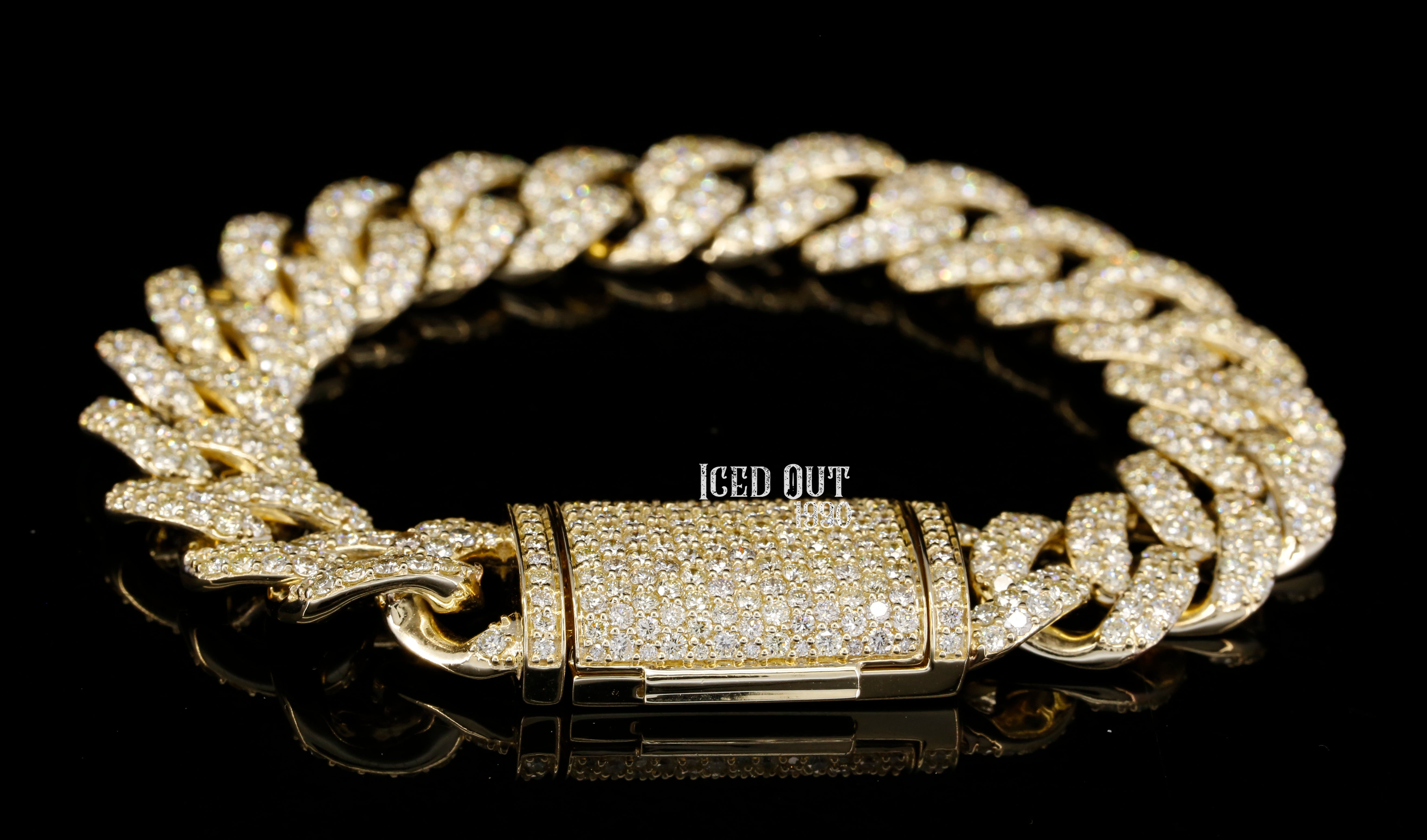 Iced Out Round Cut Moissanite Diamond Cuban Bracelet