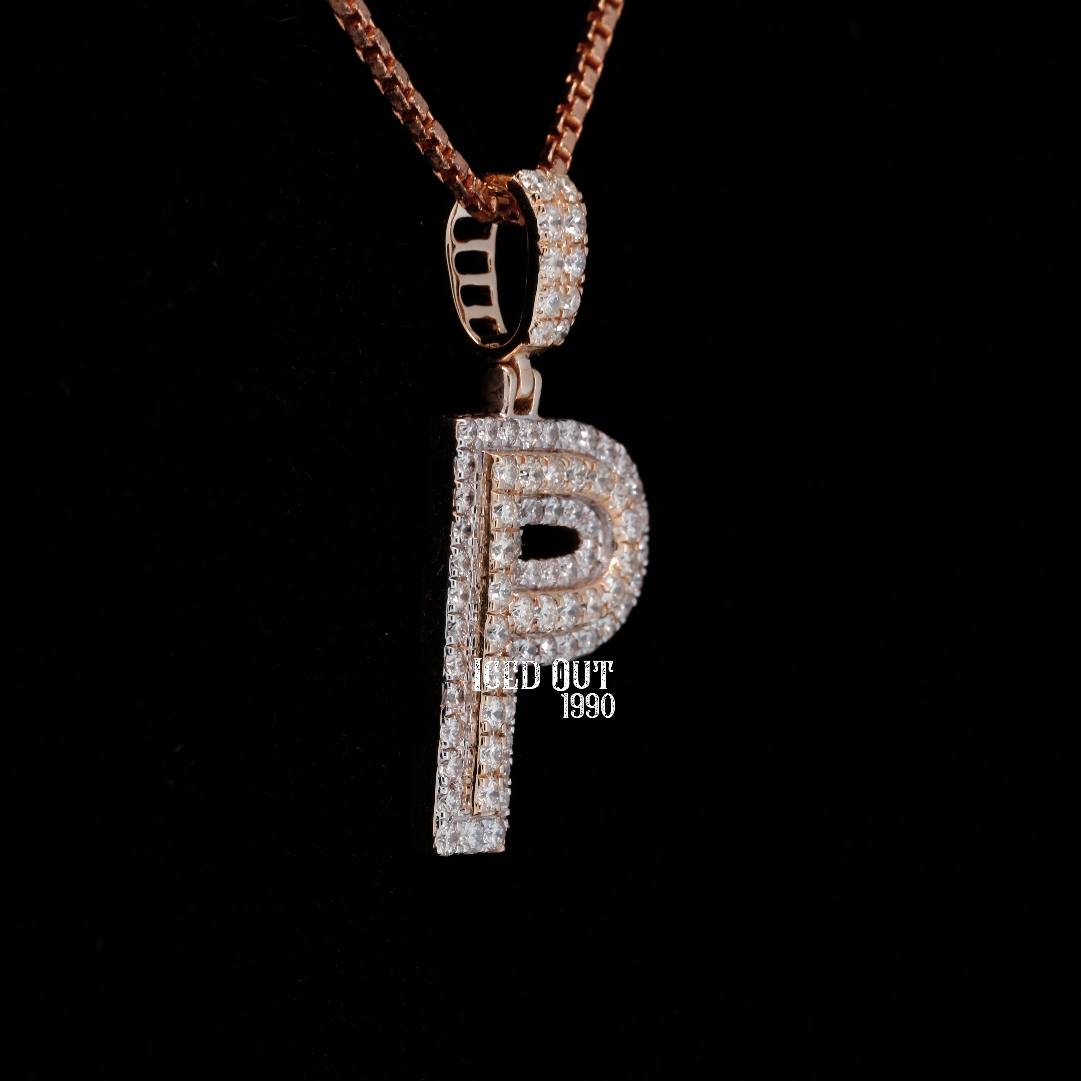 P Initial Moissanite Diamond Iced Out Hip Hop Pendant