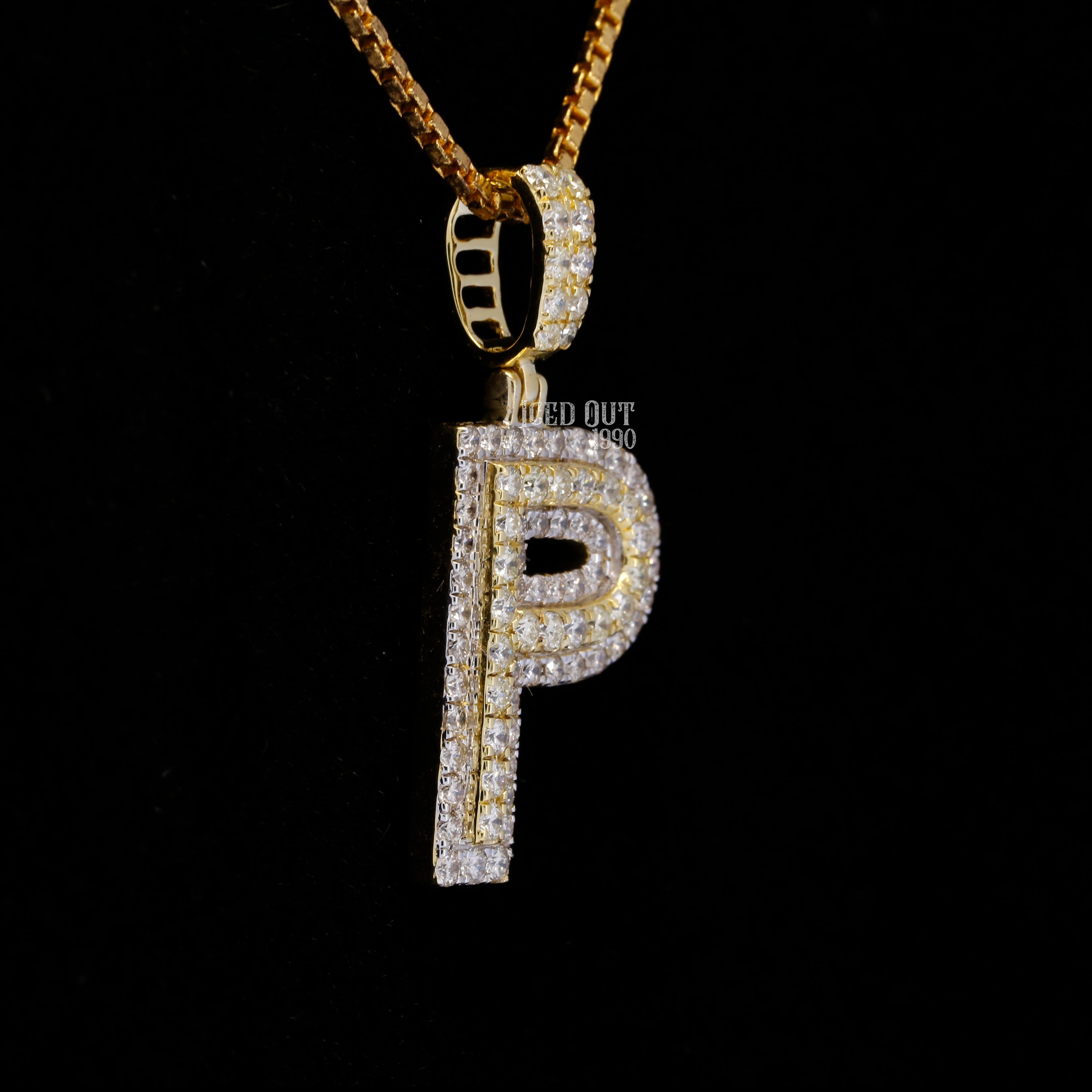 P Initial Moissanite Diamond Iced Out Hip Hop Pendant