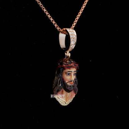 Moissanite Jesus Hip Hop Pendant 3D ENAMEL