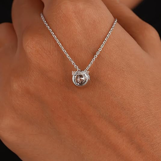 1.2 Carat Moissanite Pendant Necklace For Women 925 Sterling Silver