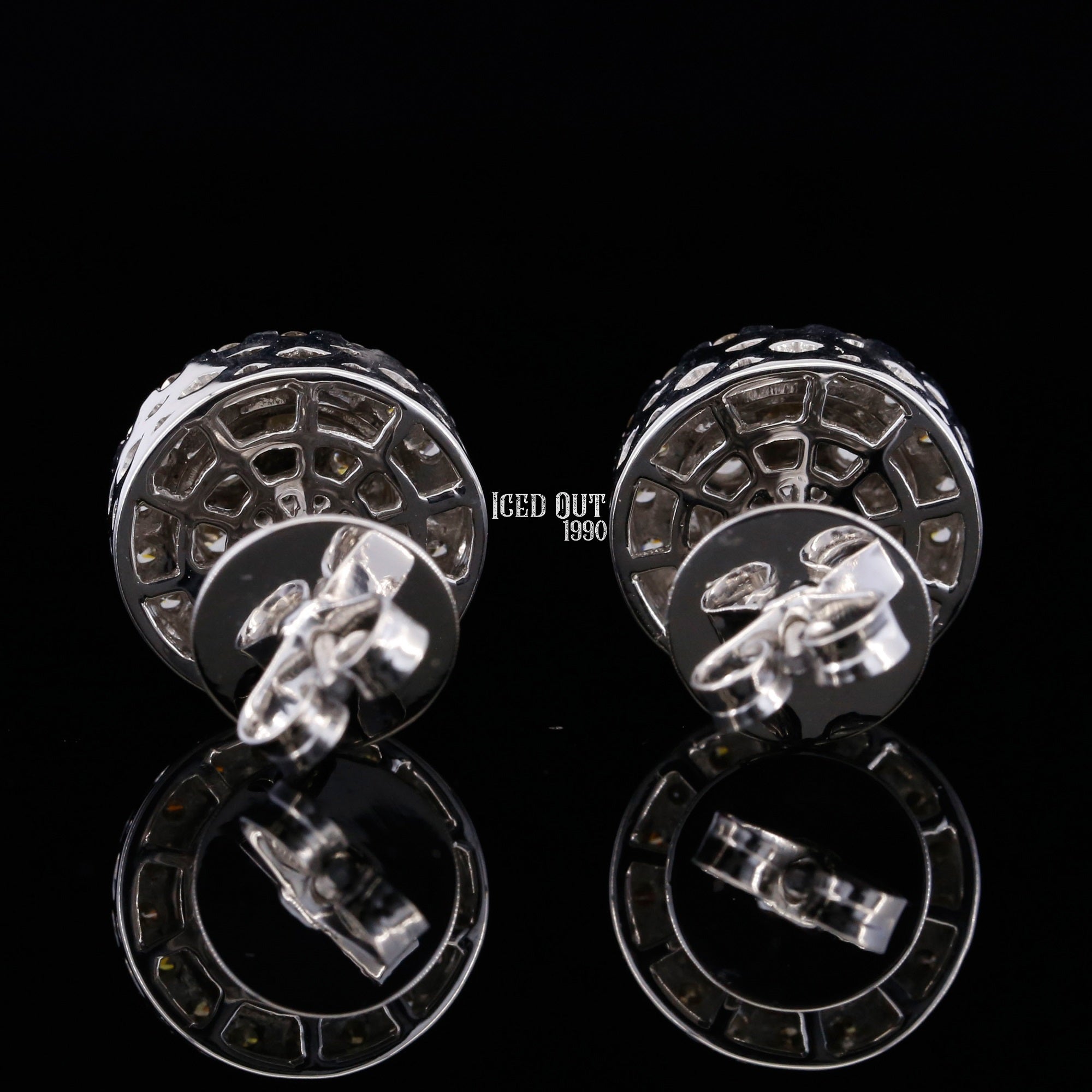 1 Carat Moissanite Hip Hop Pave Stud Earrings For Men