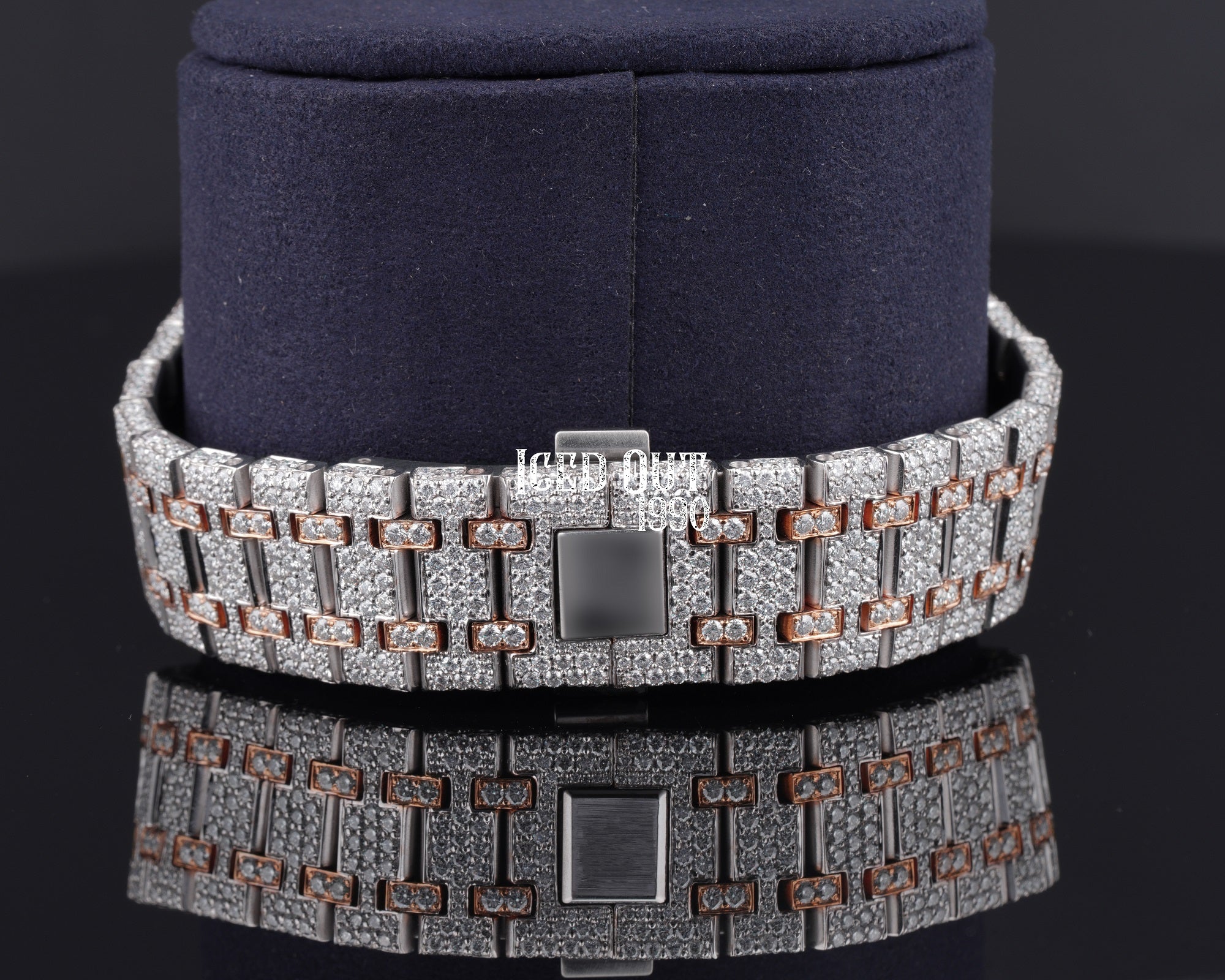 Moissanite Diamond Sapphire Crystal Fully Iced Out Watch