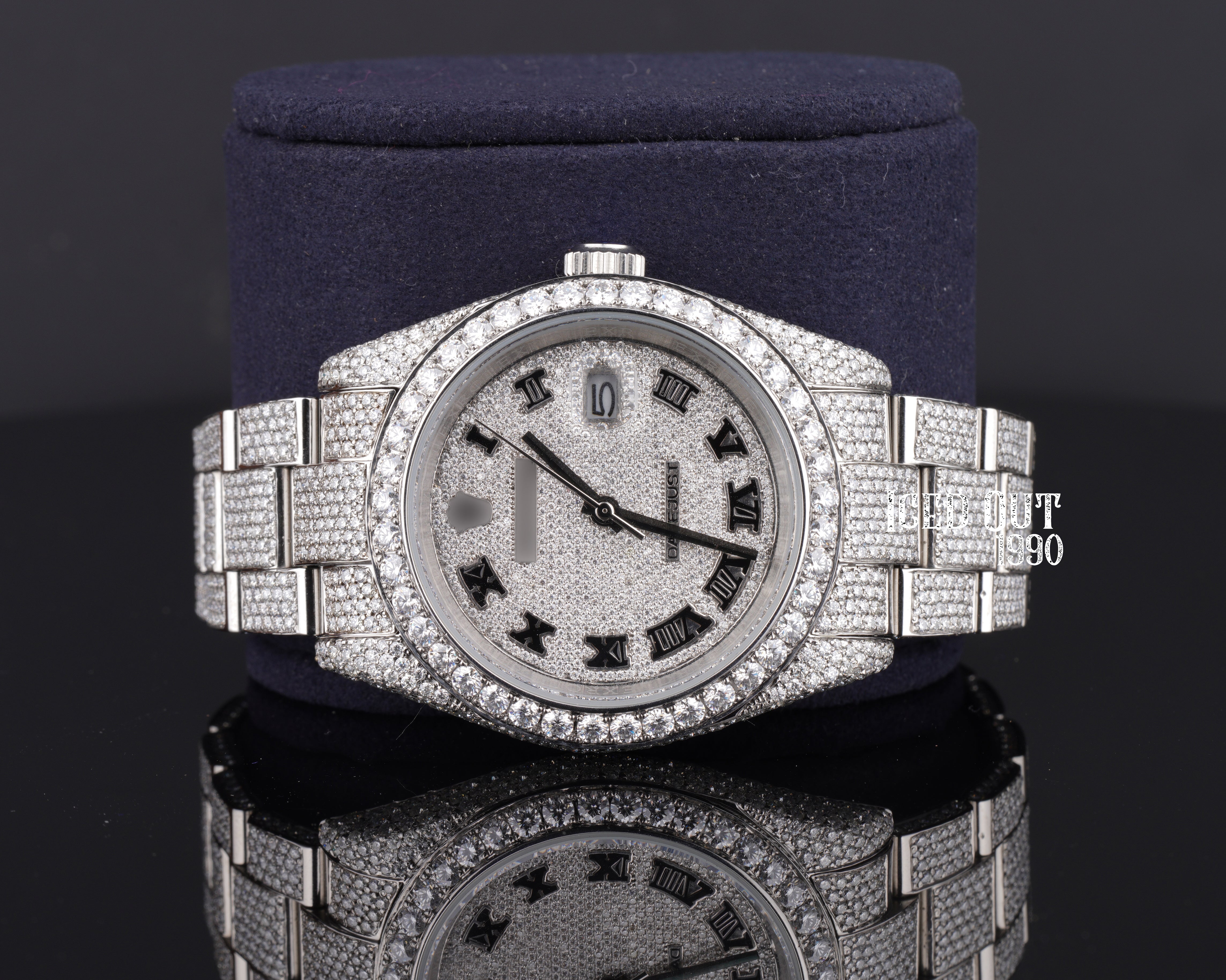 Hip Hop Iced Out Moissanite Watch For Rapper Stainless Steel Watch For Men