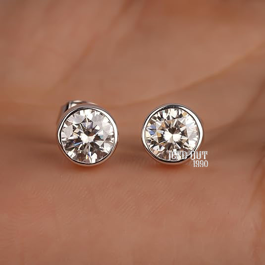 1.50 Carat Moissanite 925 Sterling Silver Push Back Stud Earrings