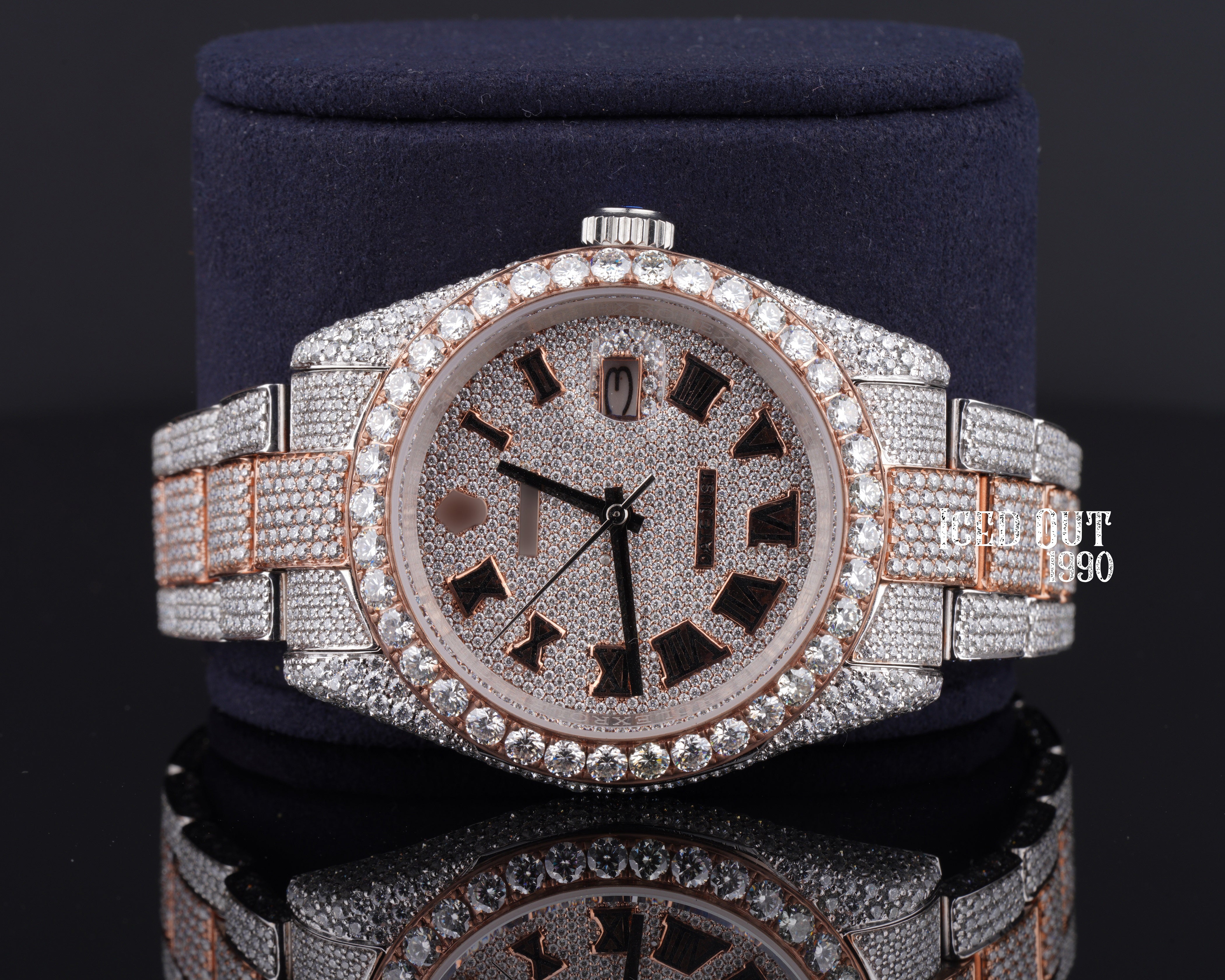 Branded Moissanite Watch For Men Fully Iced Out Stainless Steel Watch