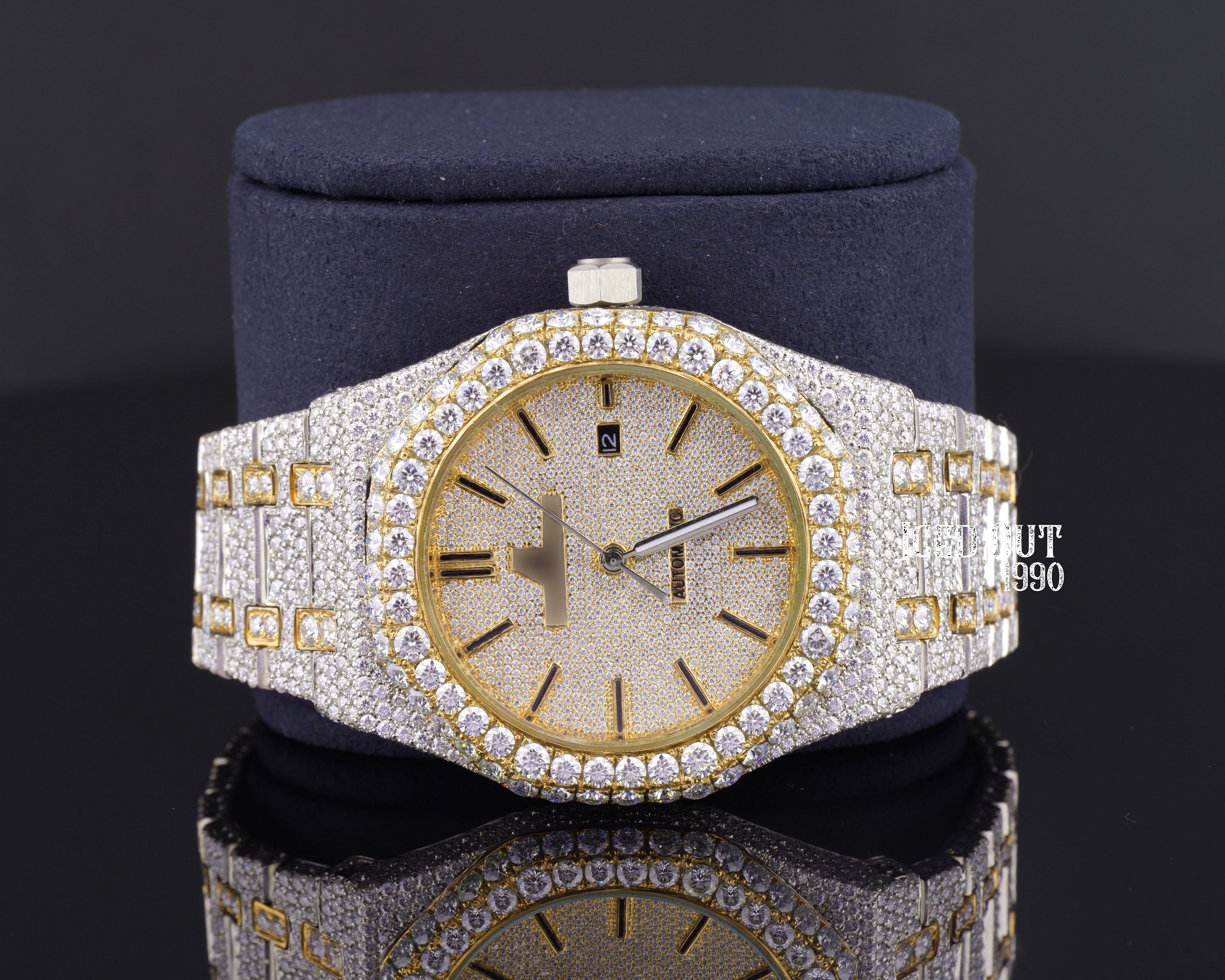 Luxuries Moissanite Diamond Hip Hop Iced Out Watch Two Tone Watch