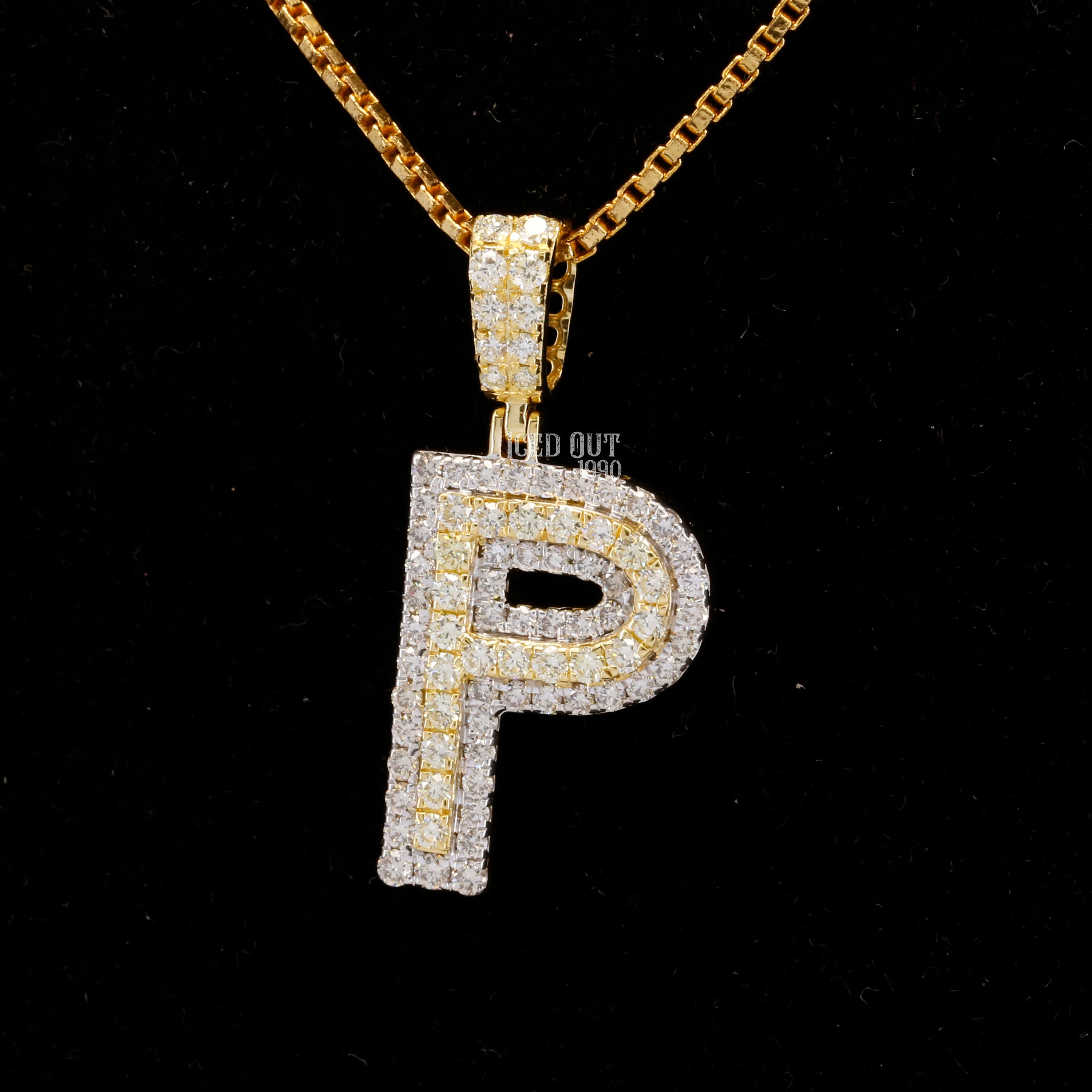 P Initial Moissanite Diamond Iced Out Hip Hop Pendant