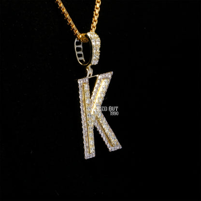 Moissanite Diamond Iced Out Hip Hop K Initial Pendant