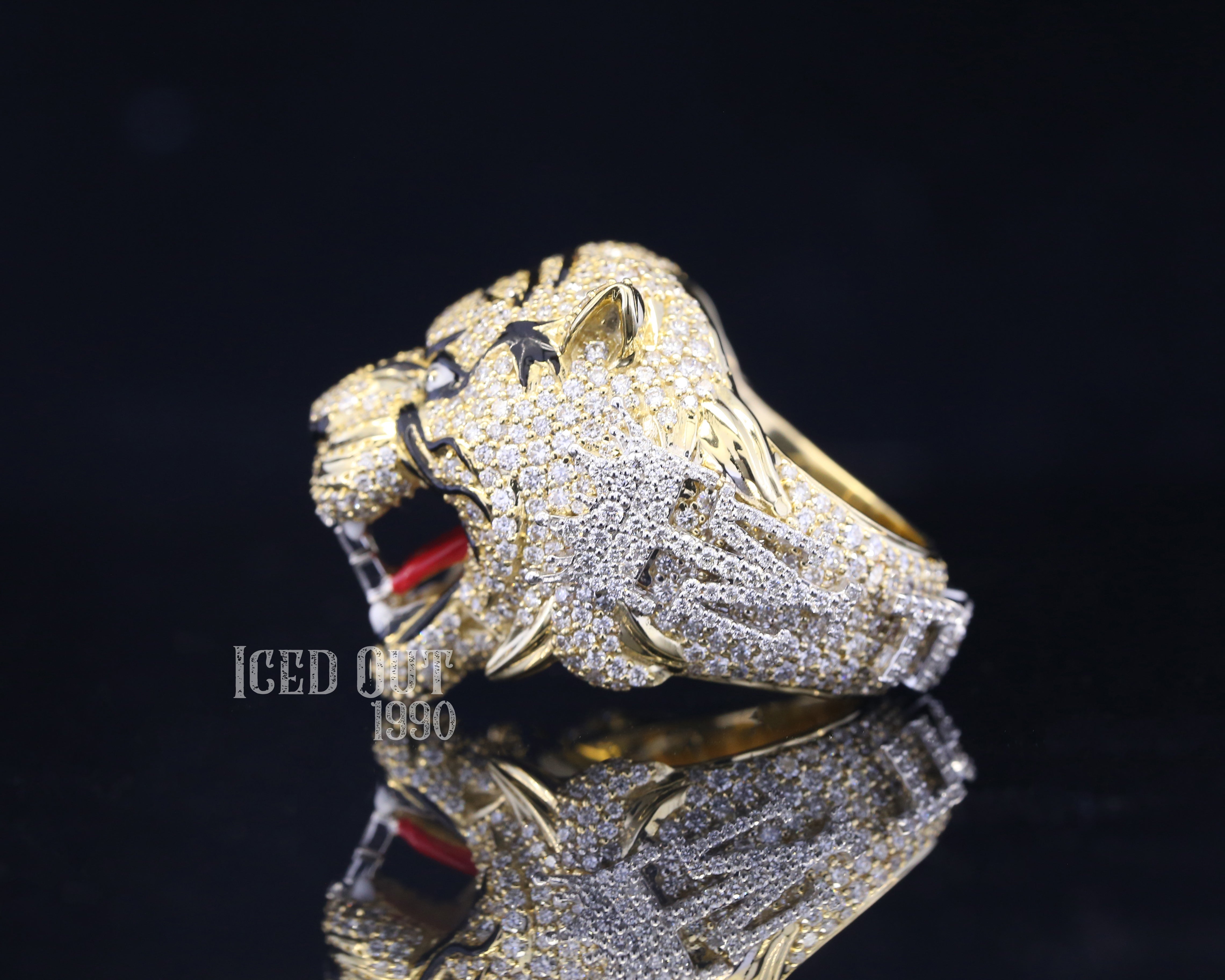 Luxuries Moissanite Ring Hip Hop Iced Out Tiger Ring