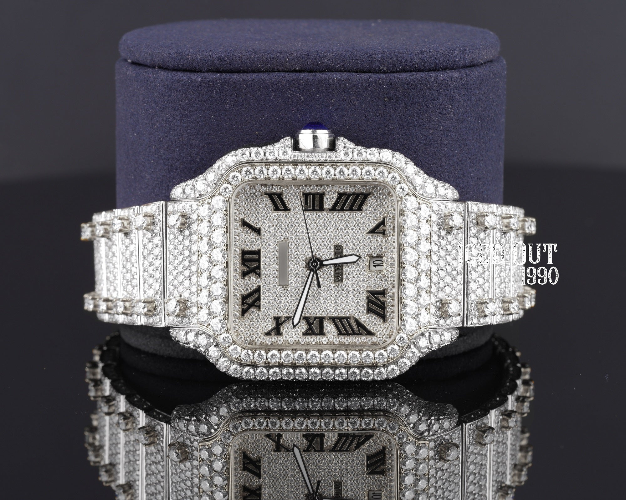 Two Tone Iced Out Moissanite Diamond Hip Hop Watch