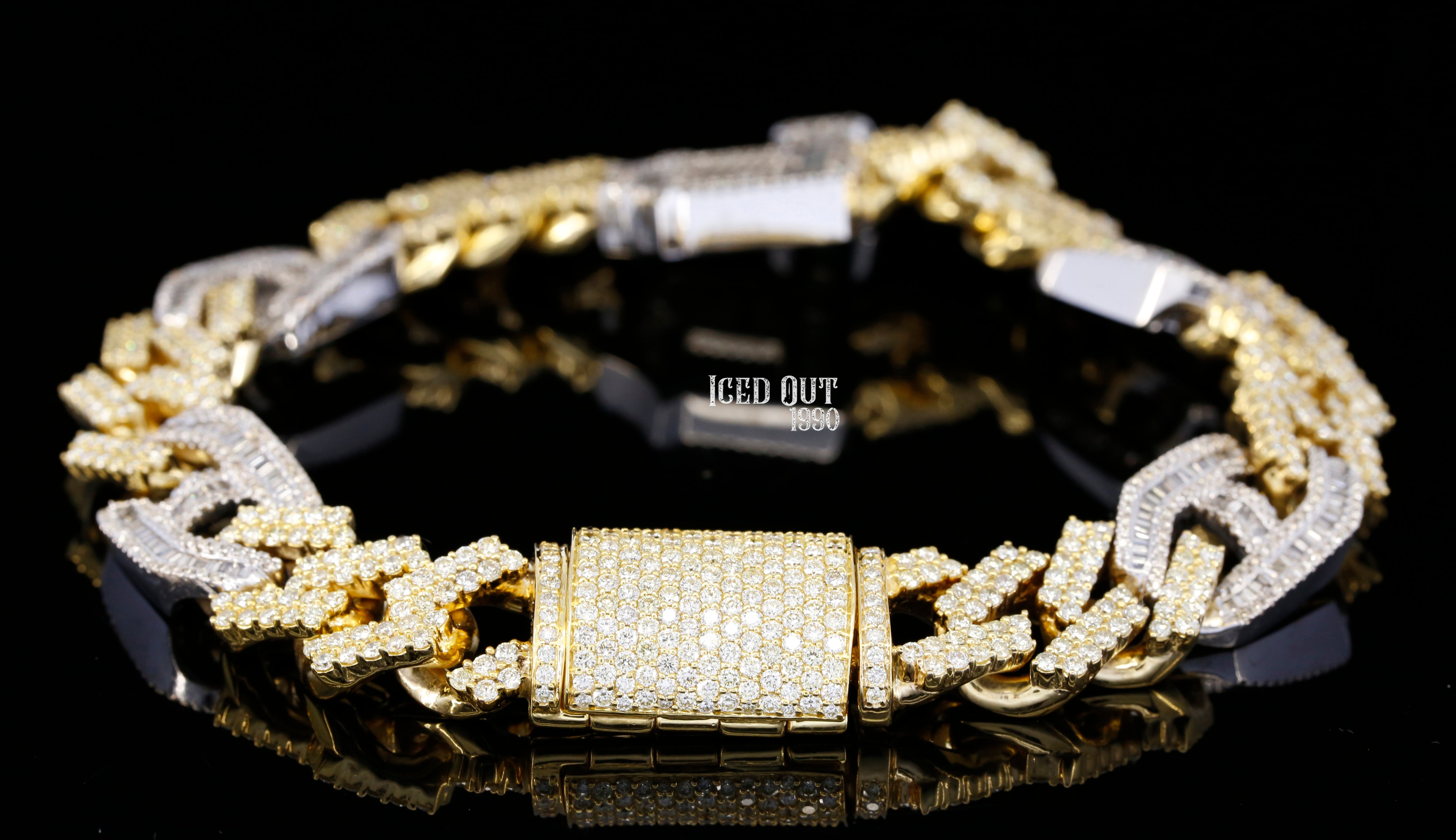 Moissanite Diamond Initial P Iced Out Hip Hop Bracelet