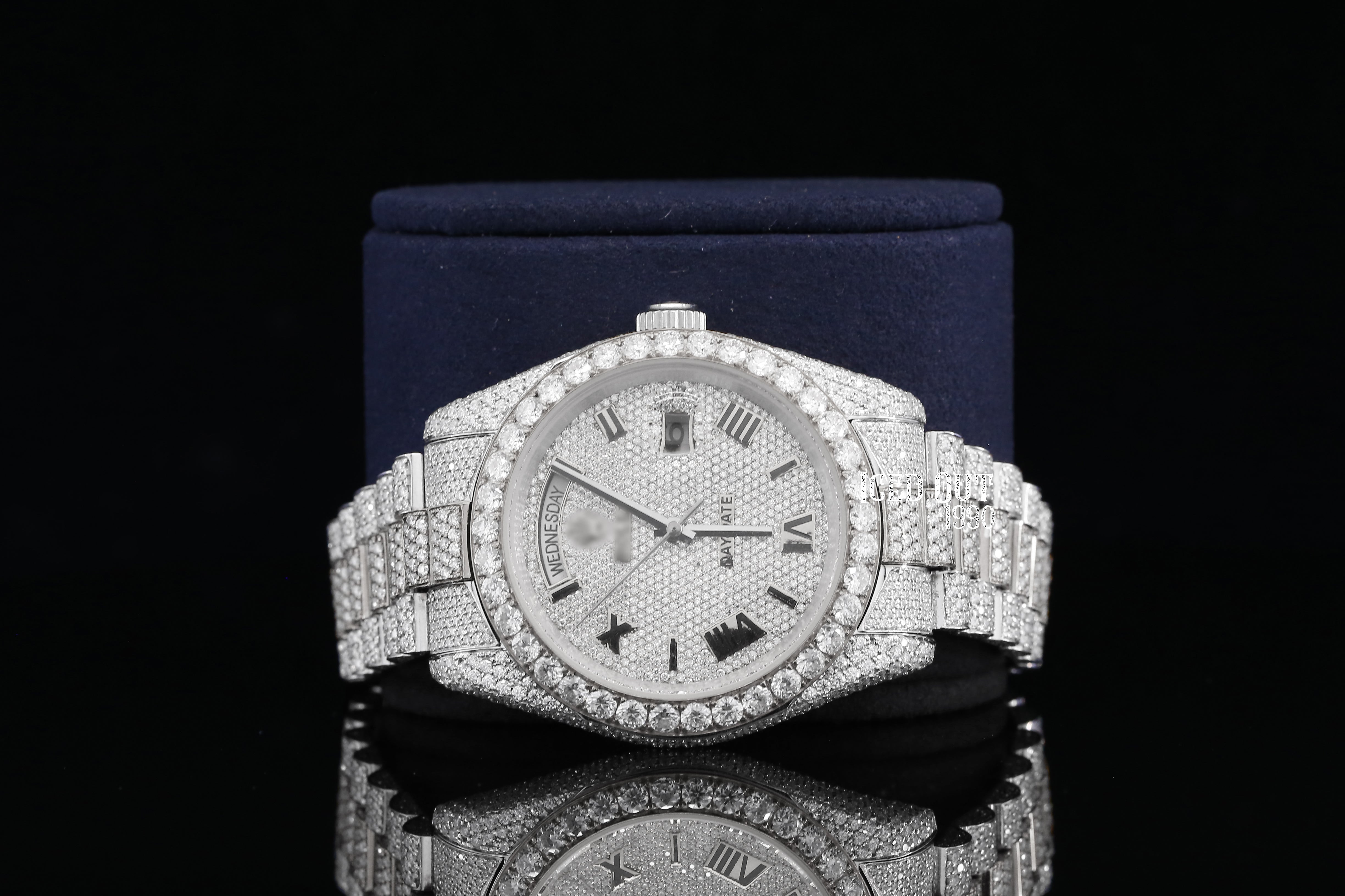 Two Tone Round Cut Moissanite Diamond Iced Out Watch