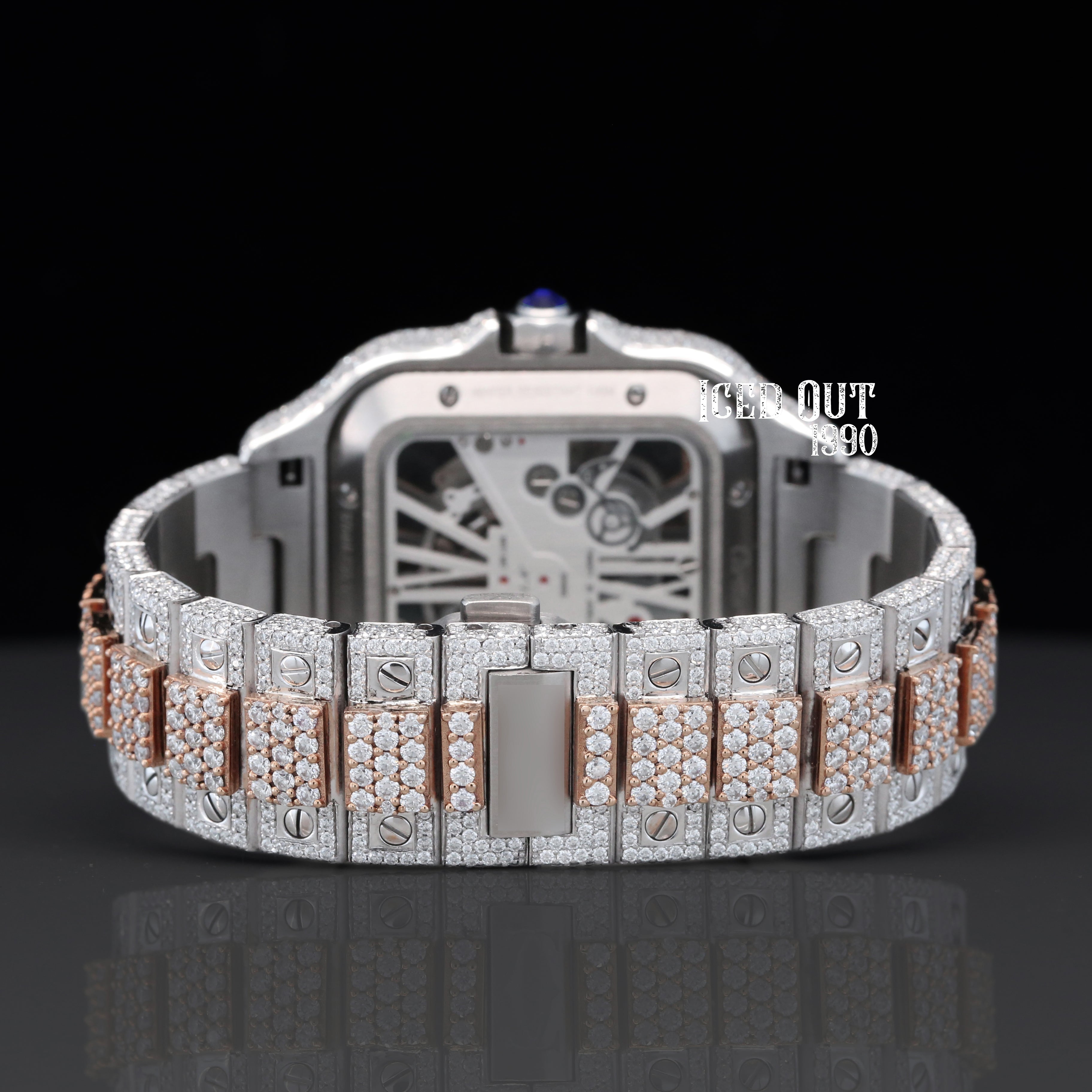 Moissanite Watch For Men Hip Hop Iced Out Watch Sapphire Crystal Glass