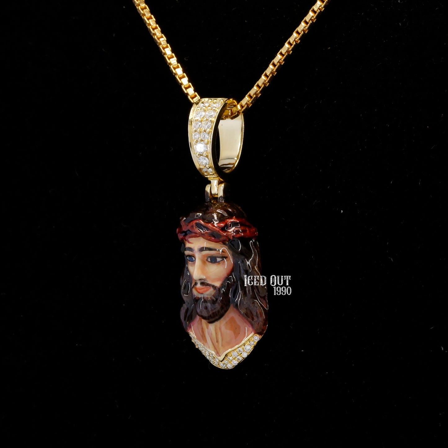 Moissanite Jesus Hip Hop Pendant 3D ENAMEL