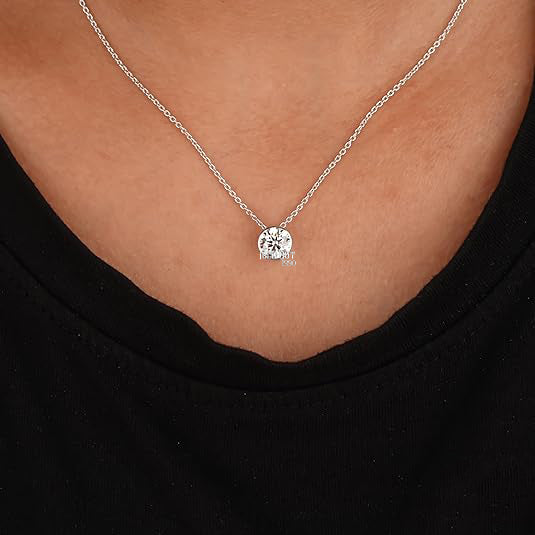 1.2 Carat Moissanite Pendant Necklace For Women 925 Sterling Silver