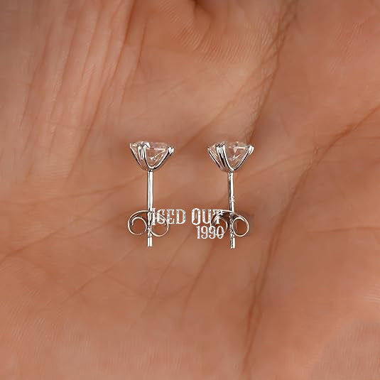 1.50 Carat Moissanite Stud Earrings 925 Sterling Silver Push Back Finding