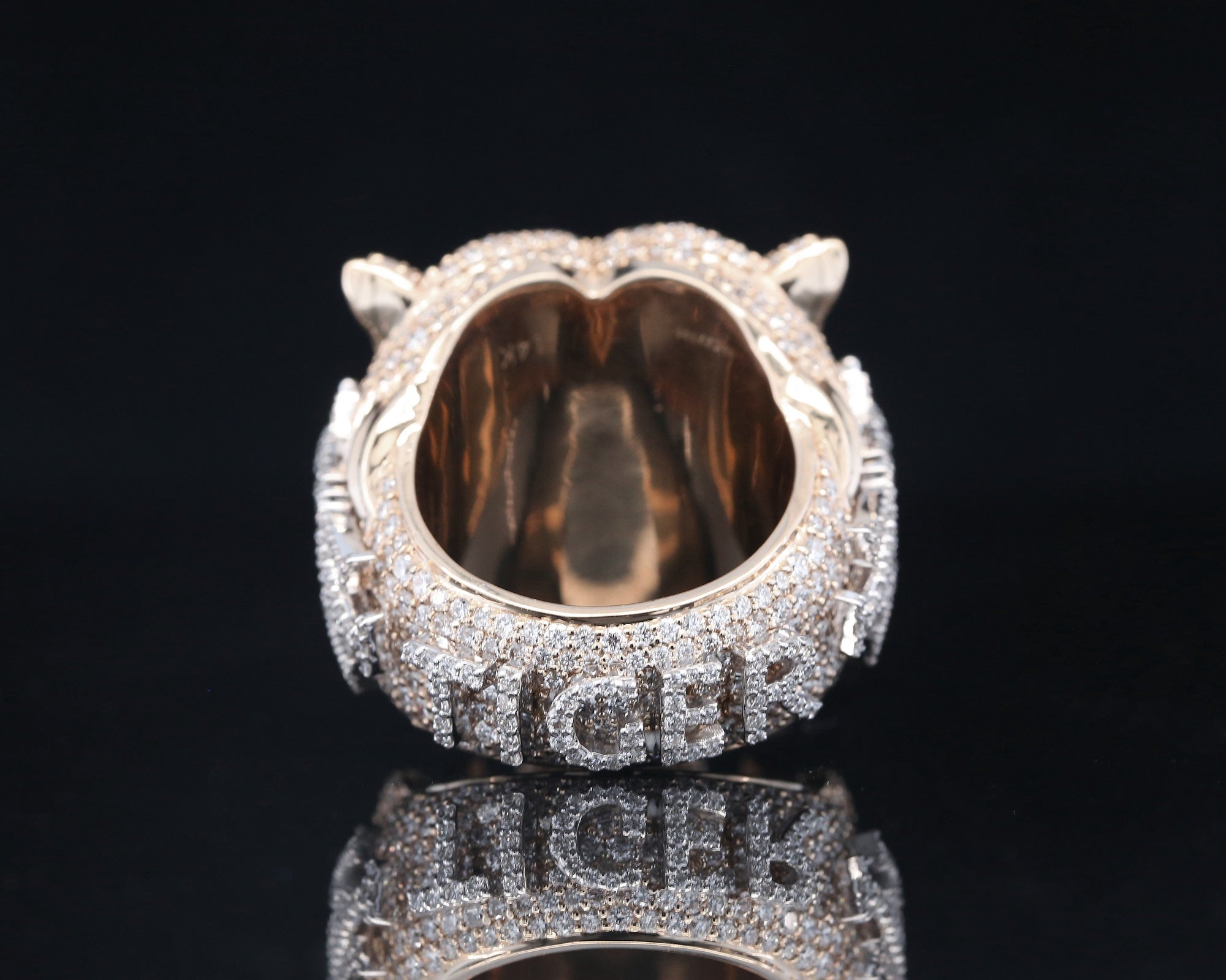 Luxuries Moissanite Ring Hip Hop Iced Out Tiger Ring