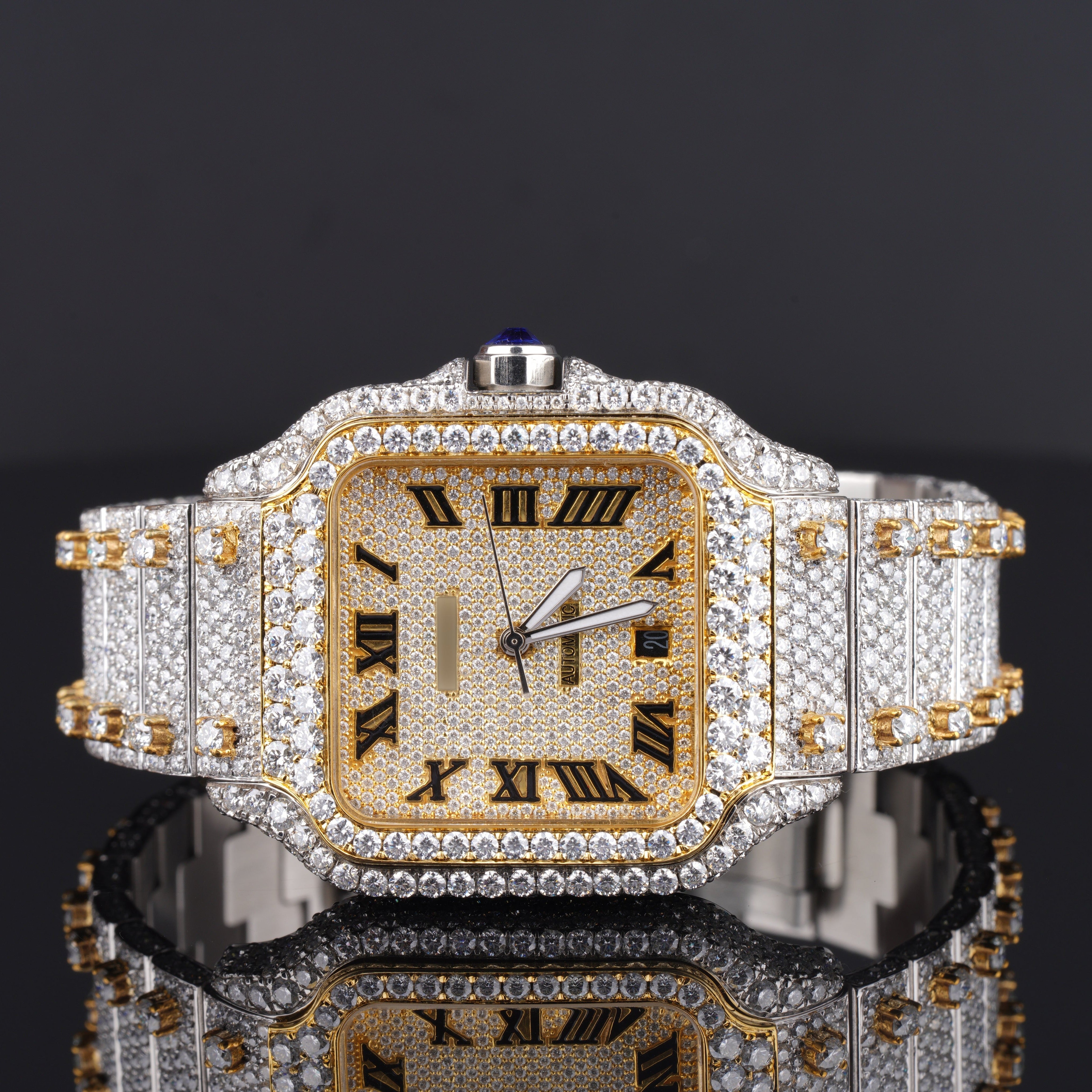 Luxuries Moissanite Watch For Women Fully Iced Out Bust Down Watch