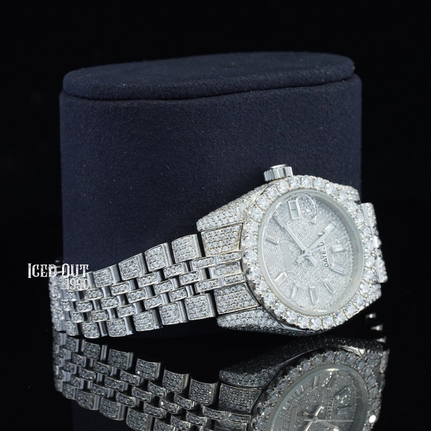 Fabulous Quality Moissanite Diamond Iced Out Business Look Analog Automatic Watch For Women