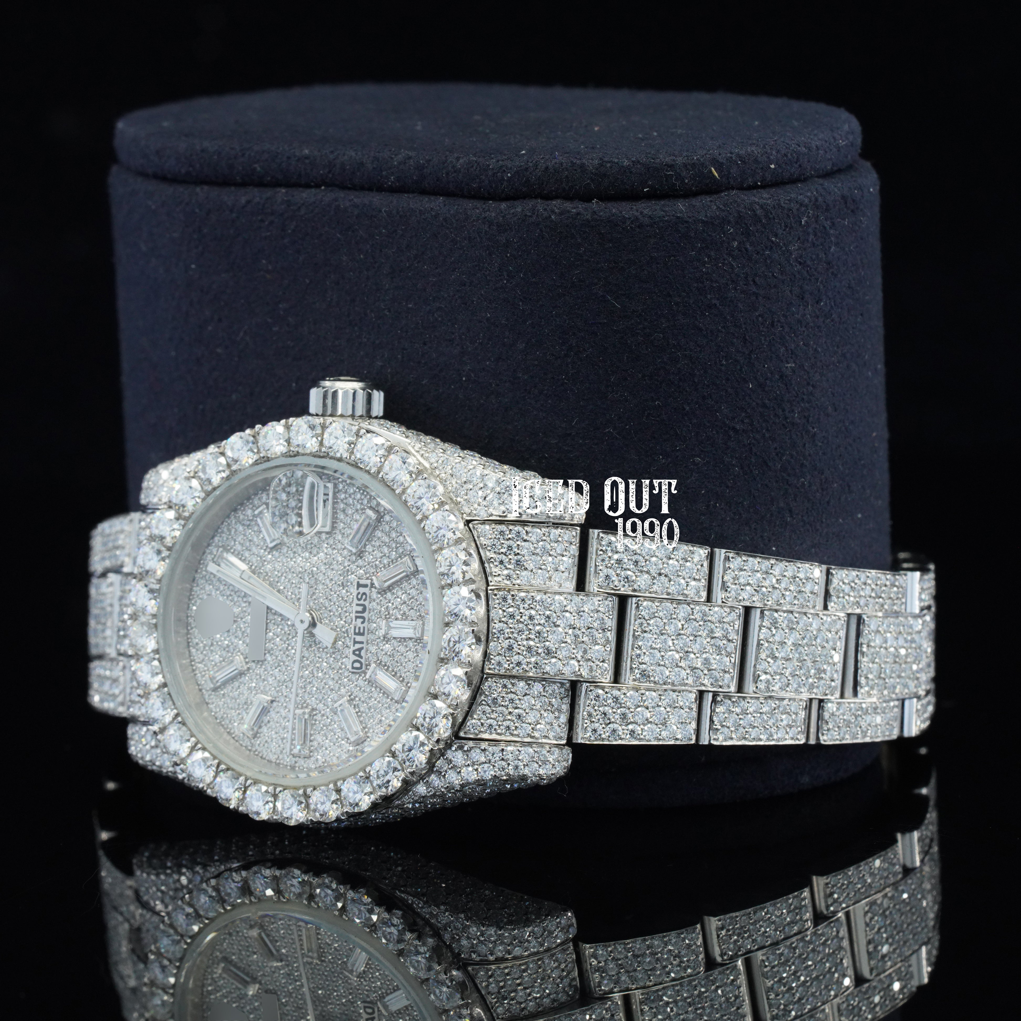 Classic Look Moissanite Diamond Business Style Analog Fully Automatic Watch For Working Women