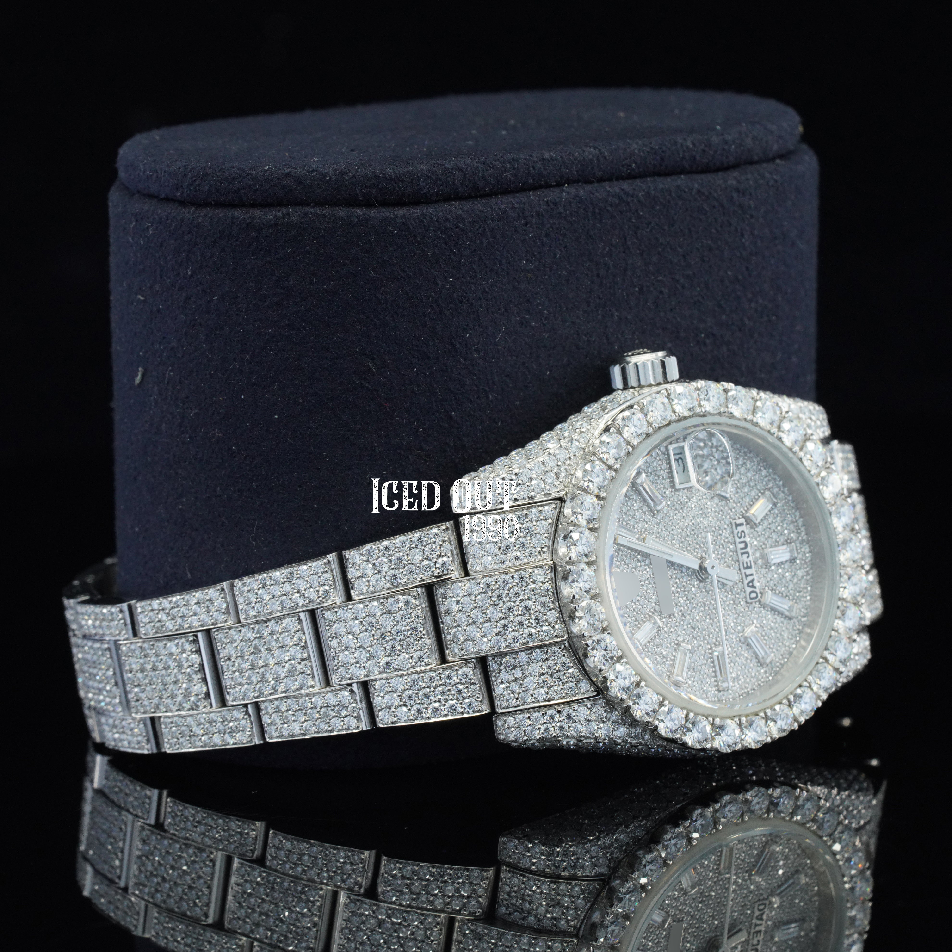 Classic Look Moissanite Diamond Business Style Analog Fully Automatic Watch For Working Women