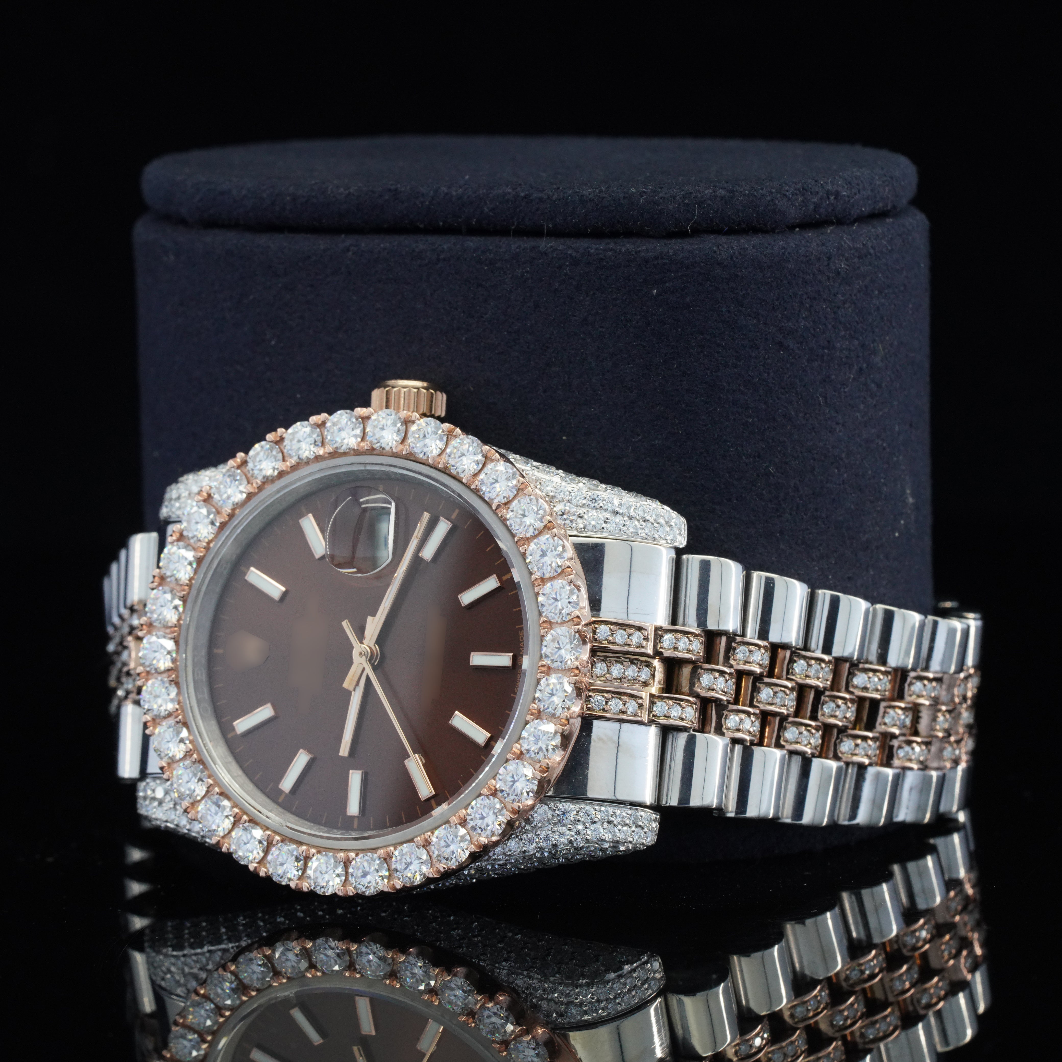 Fabulous Automatic Moissanite Diamond Iced Out Wrist Watch For Women