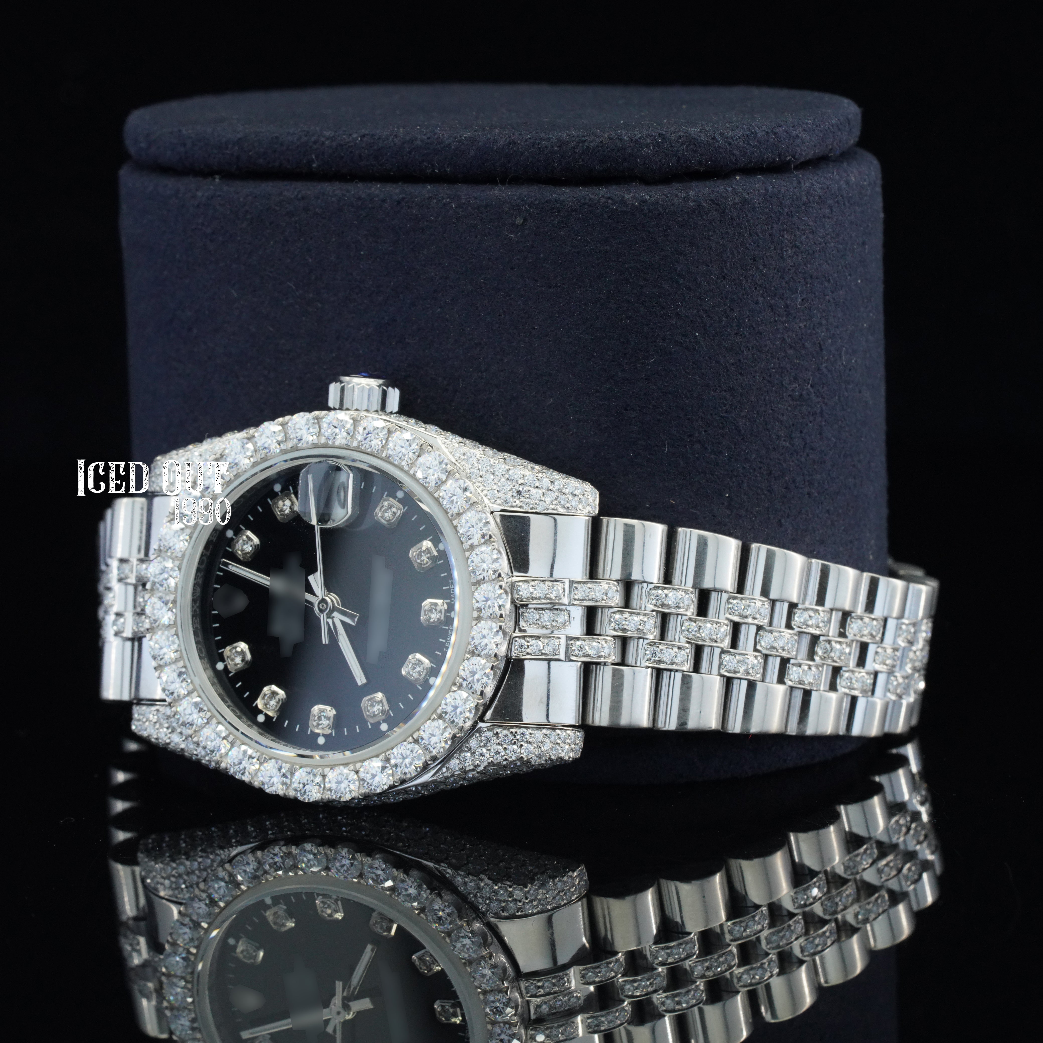 Superior Quality Moissanite Diamond Iced Out And Automatic Date Only Watch For Women