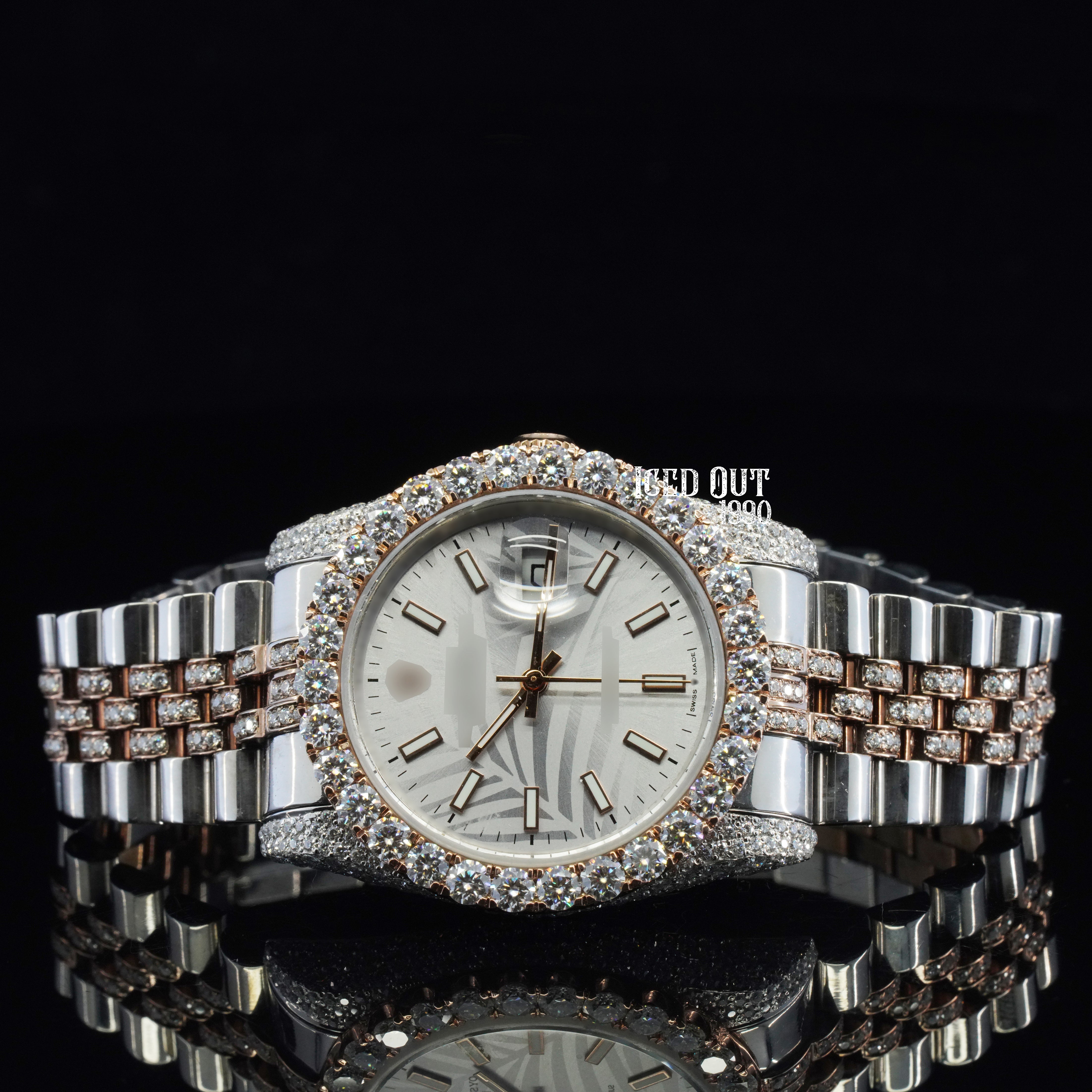 Exquisite Day Just Totally Iced Out And Automatic Outstanding Moissanite Diamond Watch For Women