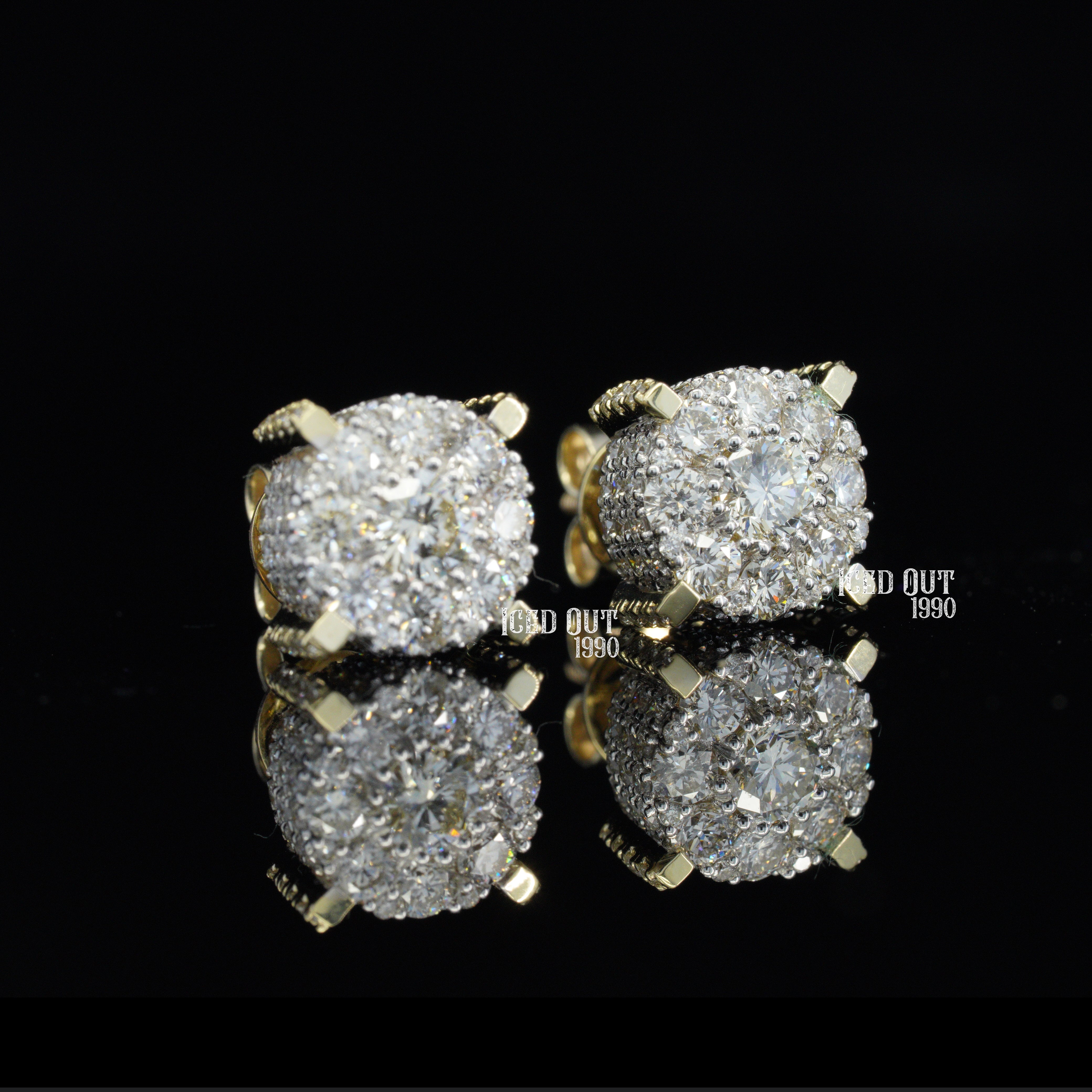 2.3 Carat Brilliant Round Cut Moissanite Diamond Hip Hop Style Earrings For Men