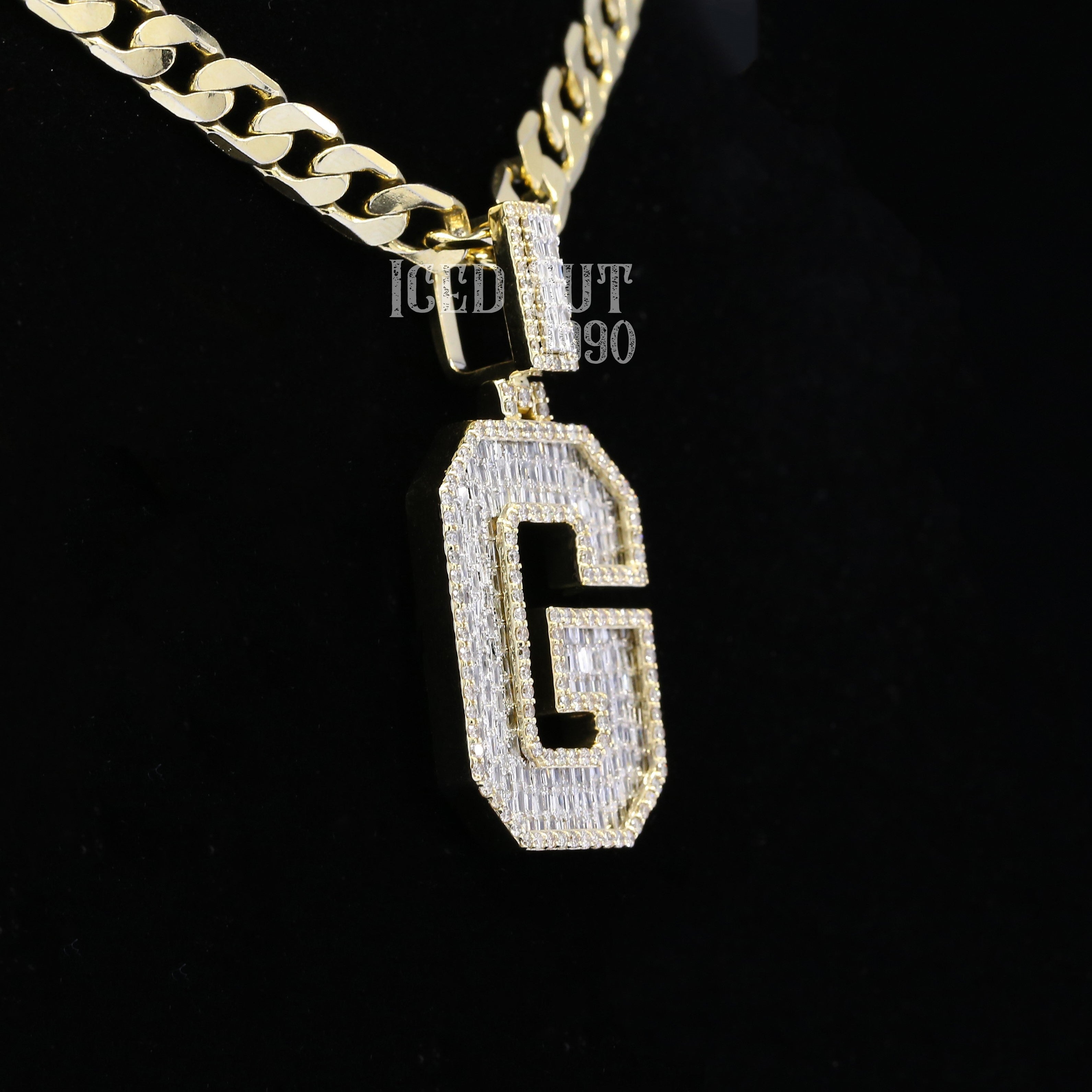 3.43 Carat G Initial Alphabet Moissanite Diamond Totally Iced Out Stylish Hip Hop Pendant