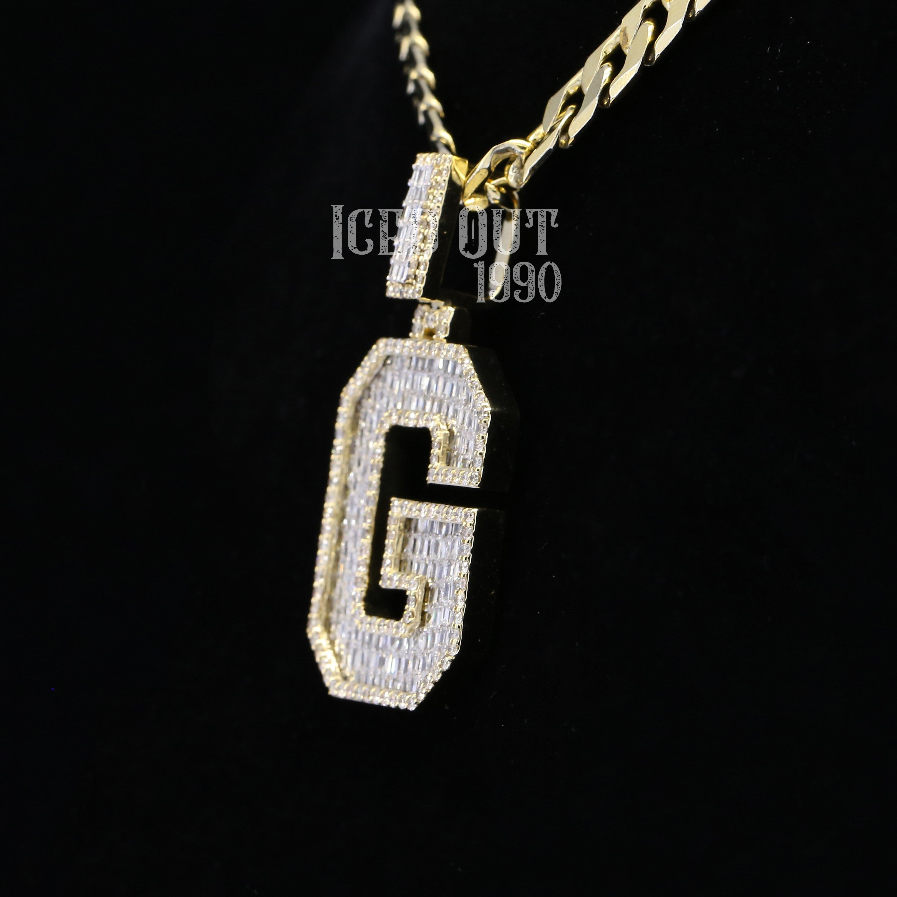 3.43 Carat G Initial Alphabet Moissanite Diamond Totally Iced Out Stylish Hip Hop Pendant