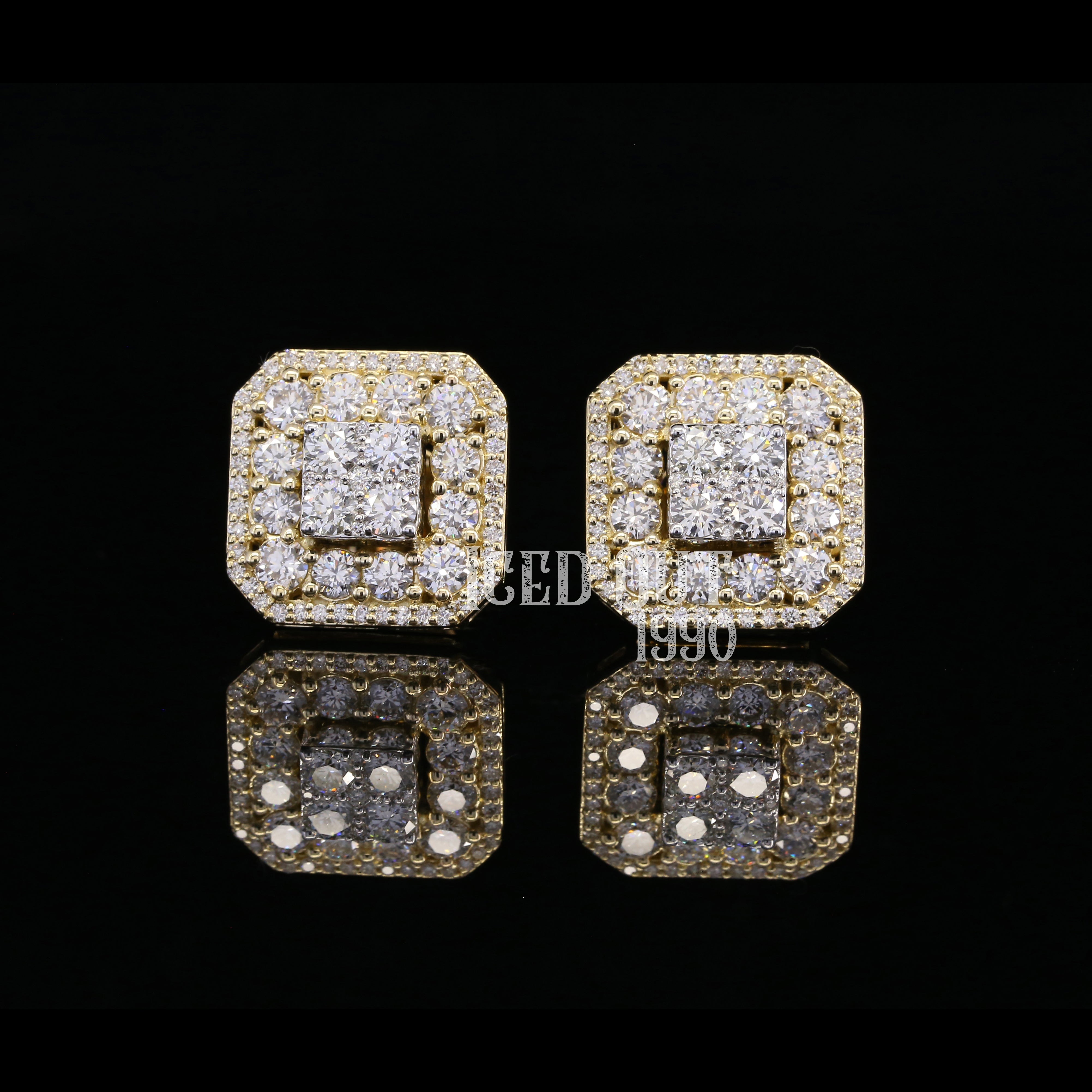 3.1 Carat Brilliant Round Cut Moissanite Diamond Earrings For Men